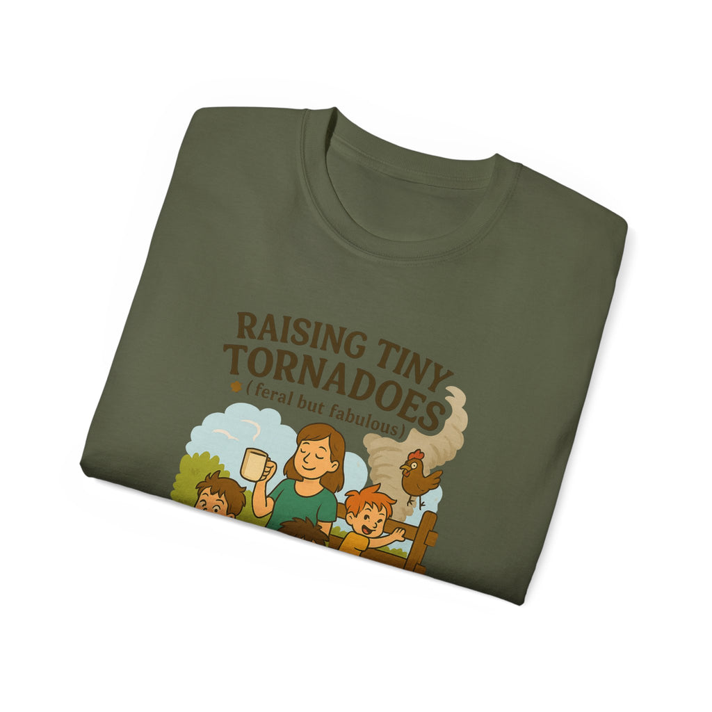 Unisex Ultra Cotton Tee: Raising Tiny Tornadoes, Fun Parenting Shirt, Coffee Lovers Gift, Family Humor T-Shirt, Fabulously Feral Kids [...]