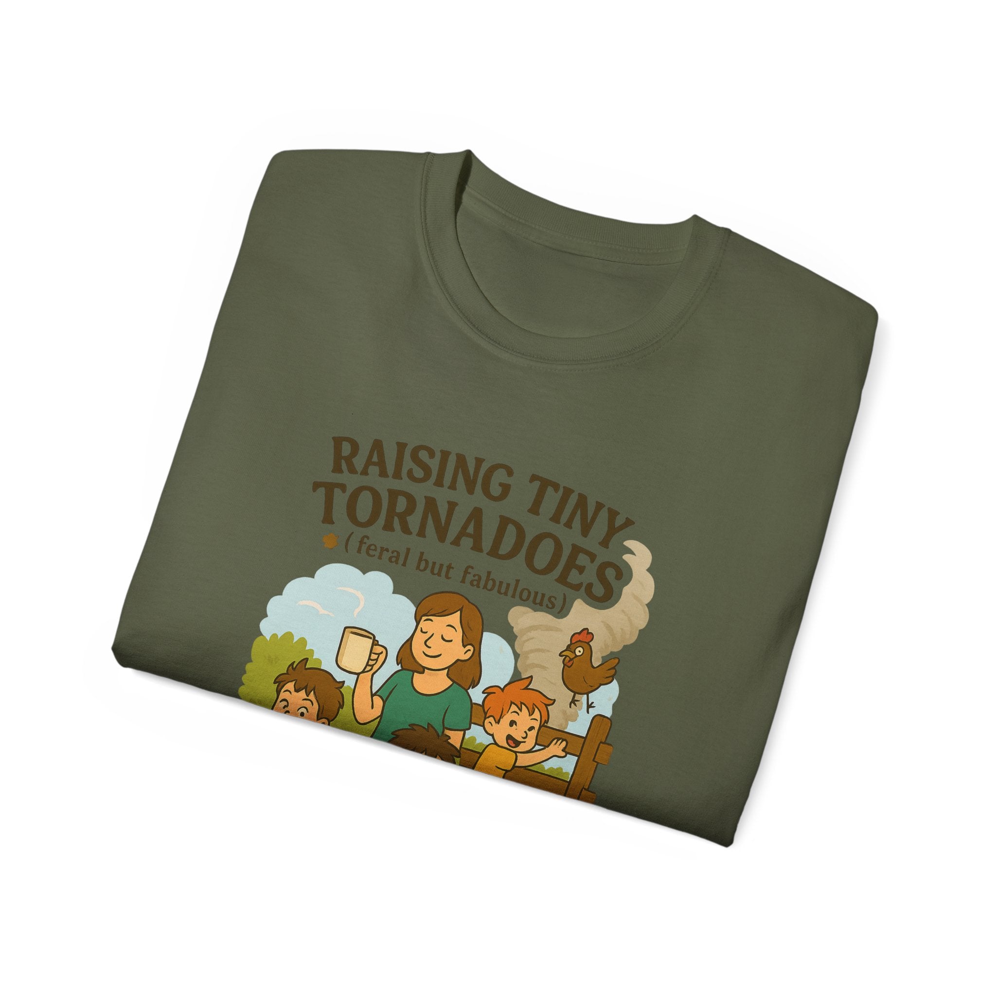 Unisex Ultra Cotton Tee: Raising Tiny Tornadoes, Fun Parenting Shirt, Coffee Lovers Gift, Family Humor T-Shirt, Fabulously Feral Kids [...]