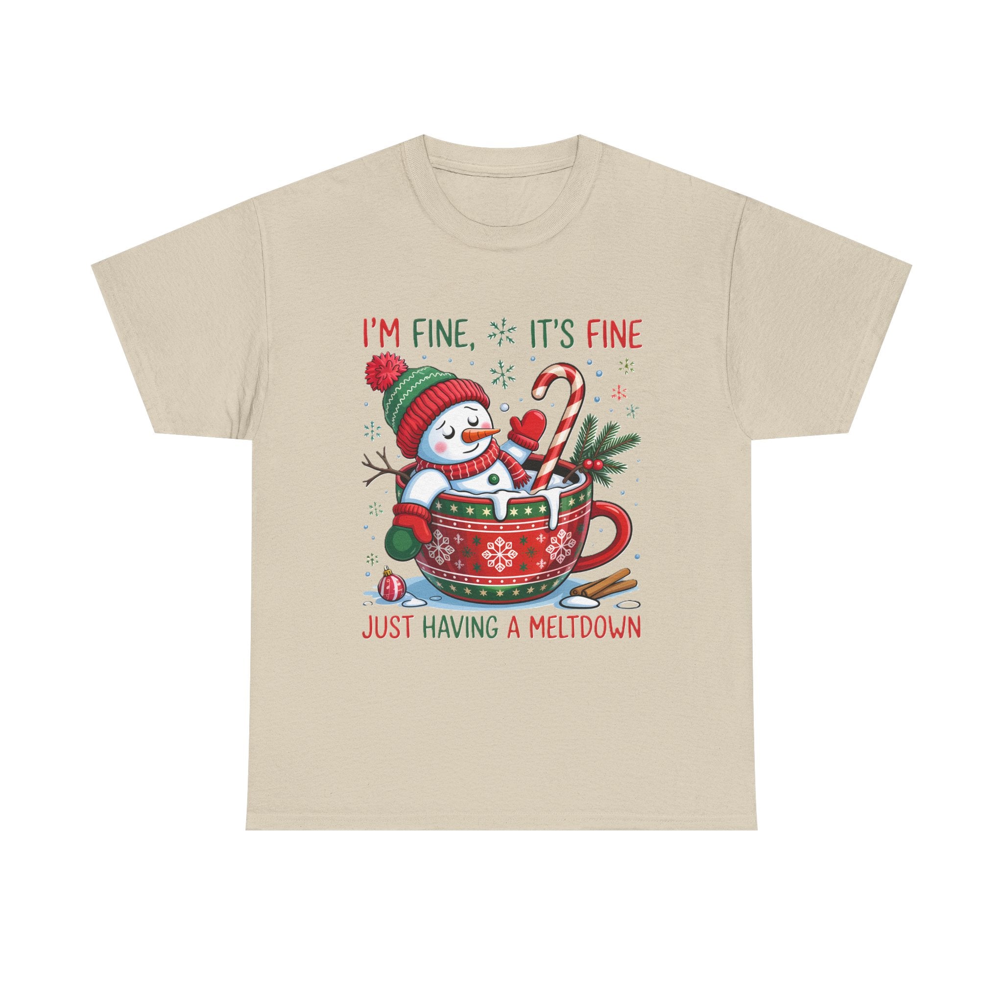 Snowman Meltdown Christmas Tee, Funny Tee, Holiday Gift, Winter Shirt, Unisex Cotton T-Shirt