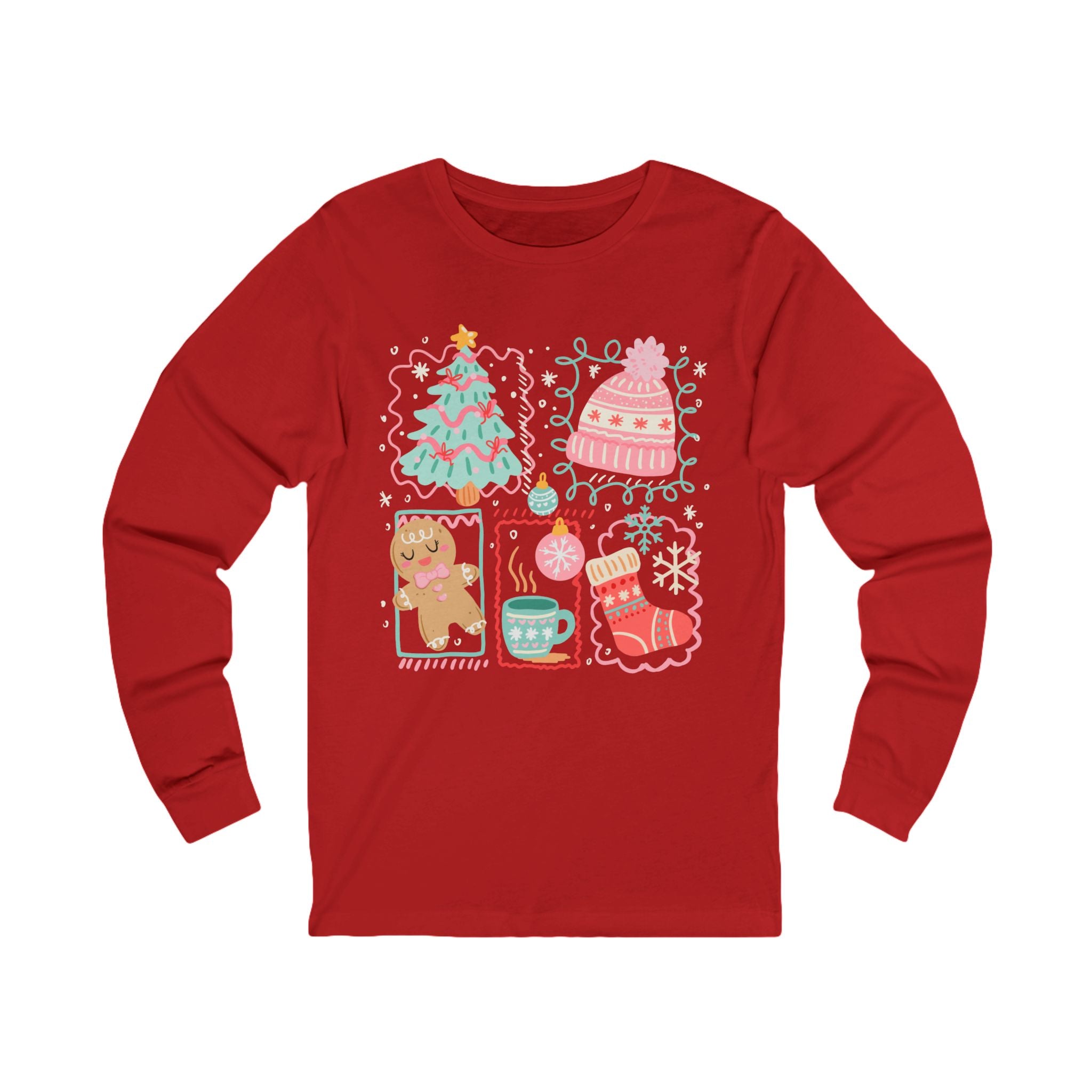 Cozy Holiday Graphic Tee, Unisex Long Sleeve Christmas Shirt, Winter Sweater Festive Top, Cute Gift for Him/Her, Seasonal Fashion