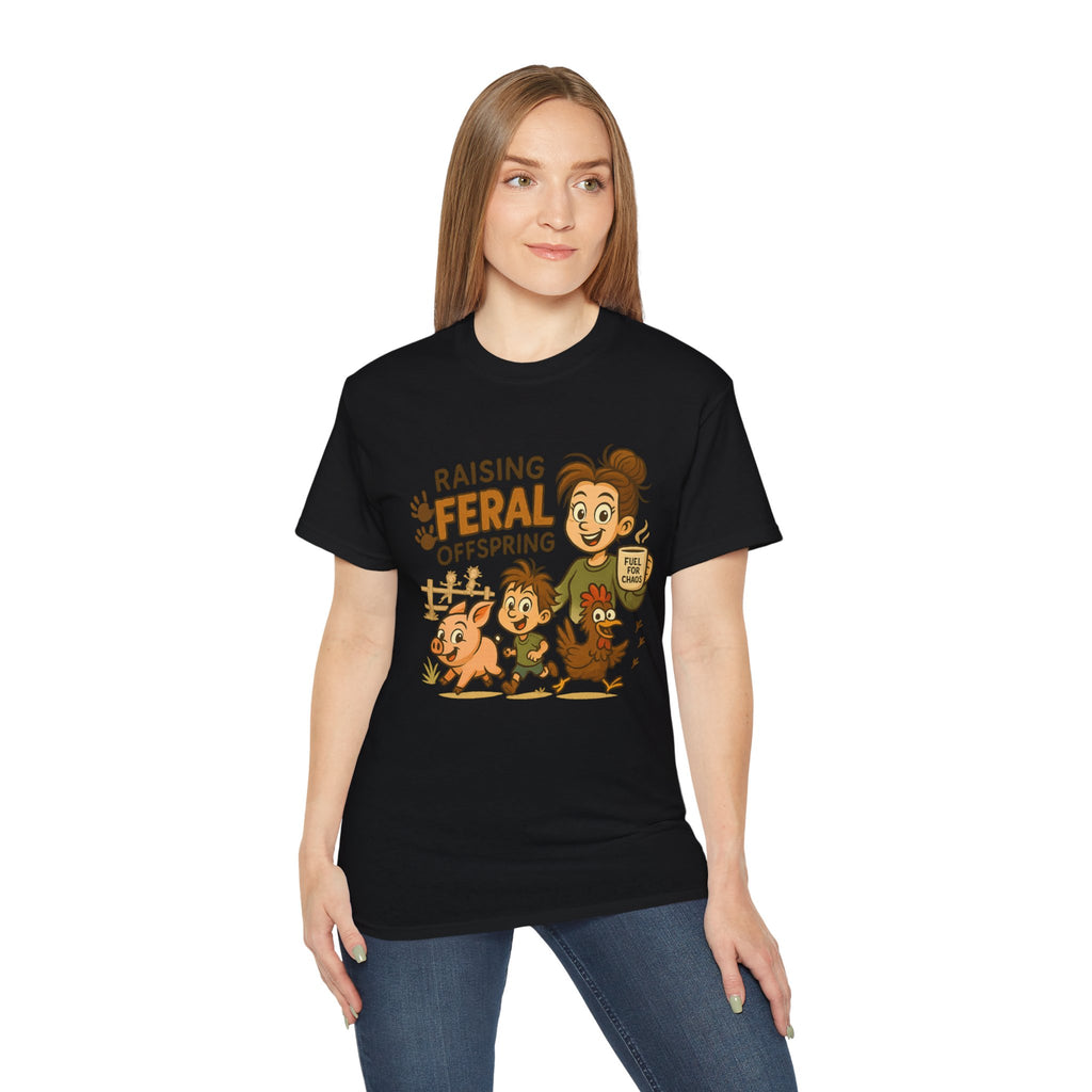 Feral Offspring Tee, Fun Unisex Shirt, Cute Animal Gift, Eco-Friendly Cotton T-Shirt, Perfect for Parents and Kids, Casual Wear
