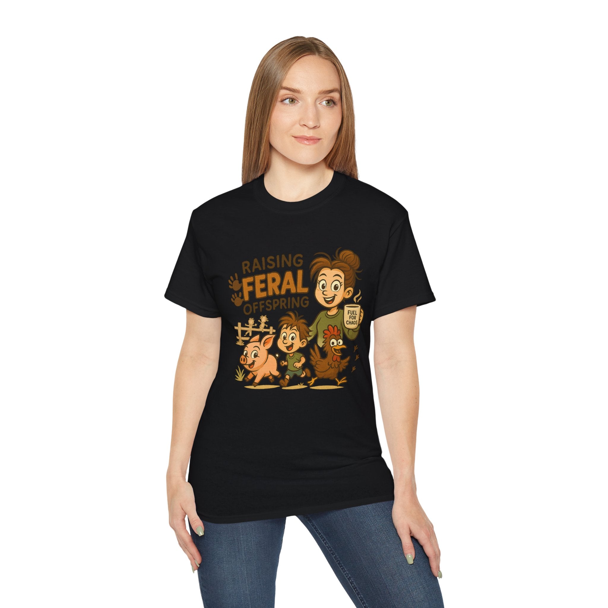 Feral Offspring Tee, Fun Unisex Shirt, Cute Animal Gift, Eco-Friendly Cotton T-Shirt, Perfect for Parents and Kids, Casual Wear