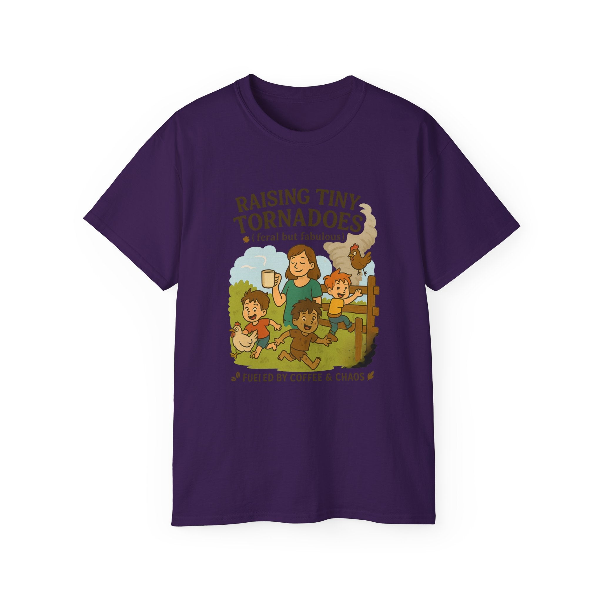 Unisex Ultra Cotton Tee: Raising Tiny Tornadoes, Fun Parenting Shirt, Coffee Lovers Gift, Family Humor T-Shirt, Fabulously Feral Kids [...]
