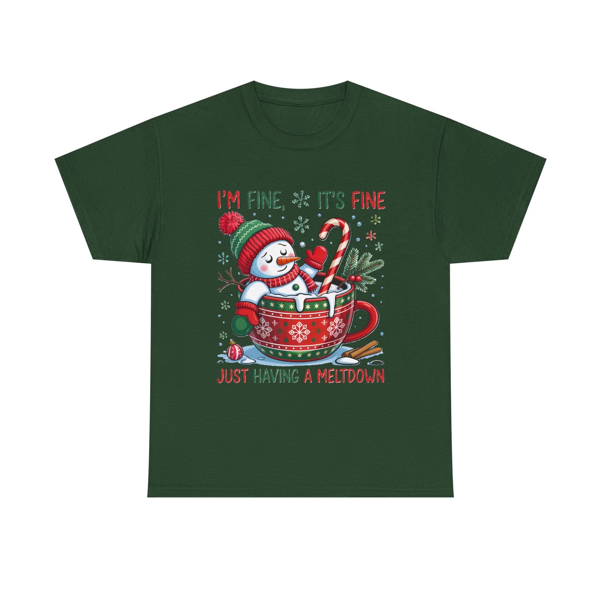 Snowman Meltdown Christmas Tee, Funny Tee, Holiday Gift, Winter Shirt, Unisex Cotton T-Shirt