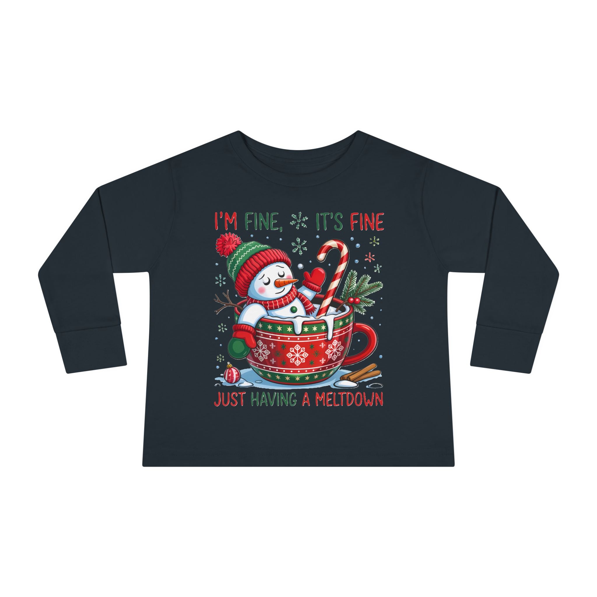 Cute Holiday Toddler Long Sleeve Tee, Christmas Shirt, Funny Snowman Top, Children's Winter Apparel, Merry & Bright Gift
