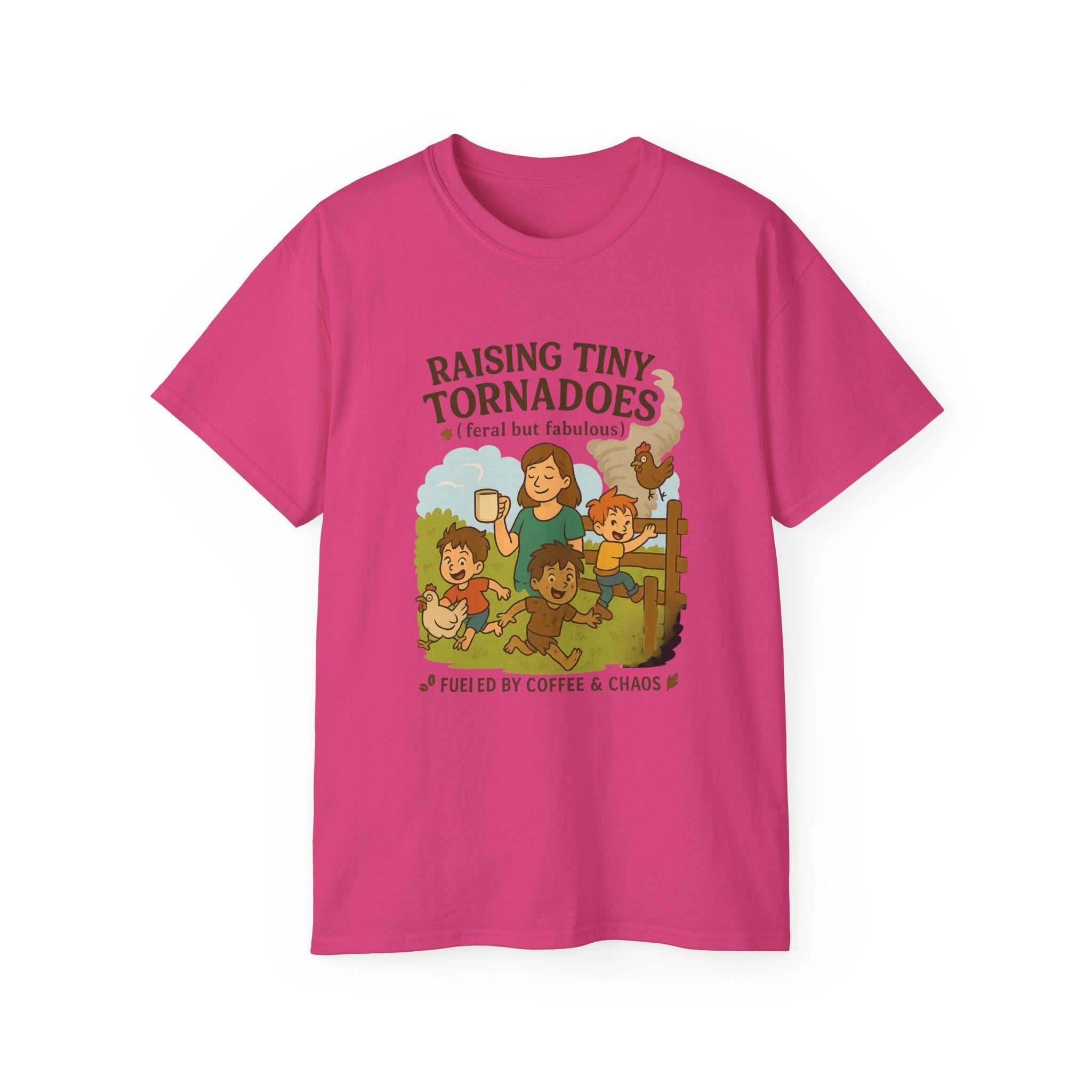 Unisex Ultra Cotton Tee: Raising Tiny Tornadoes, Fun Parenting Shirt, Coffee Lovers Gift, Family Humor T-Shirt, Fabulously Feral Kids [...]