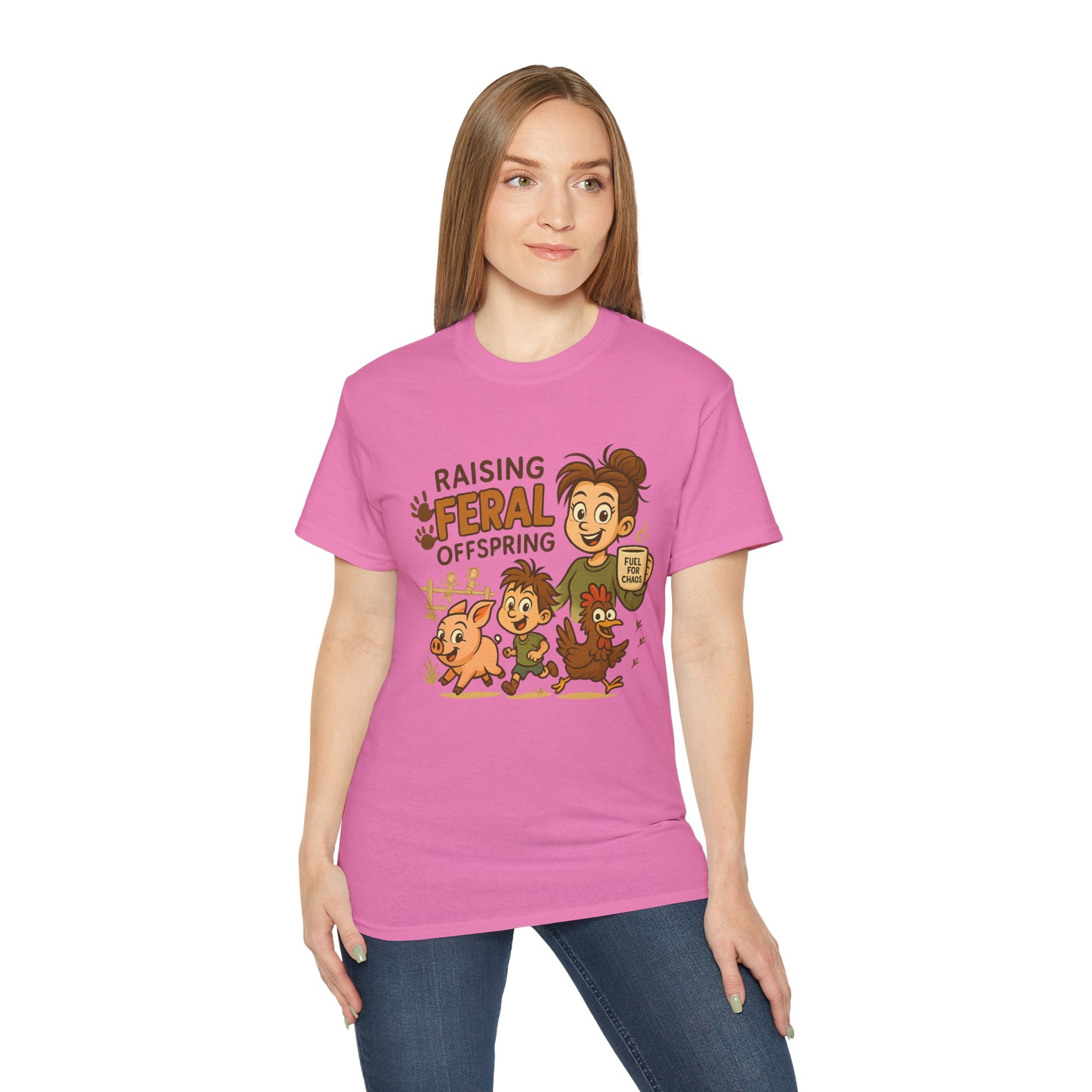 Feral Offspring Tee, Fun Unisex Shirt, Cute Animal Gift, Eco-Friendly Cotton T-Shirt, Perfect for Parents and Kids, Casual Wear