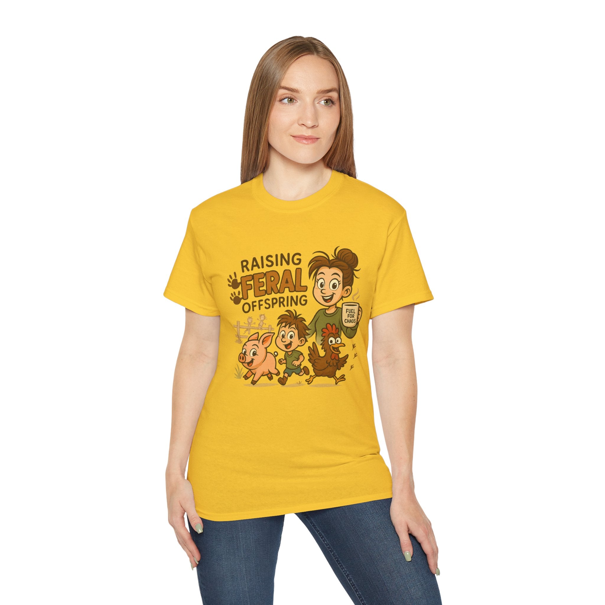 Feral Offspring Tee, Fun Unisex Shirt, Cute Animal Gift, Eco-Friendly Cotton T-Shirt, Perfect for Parents and Kids, Casual Wear
