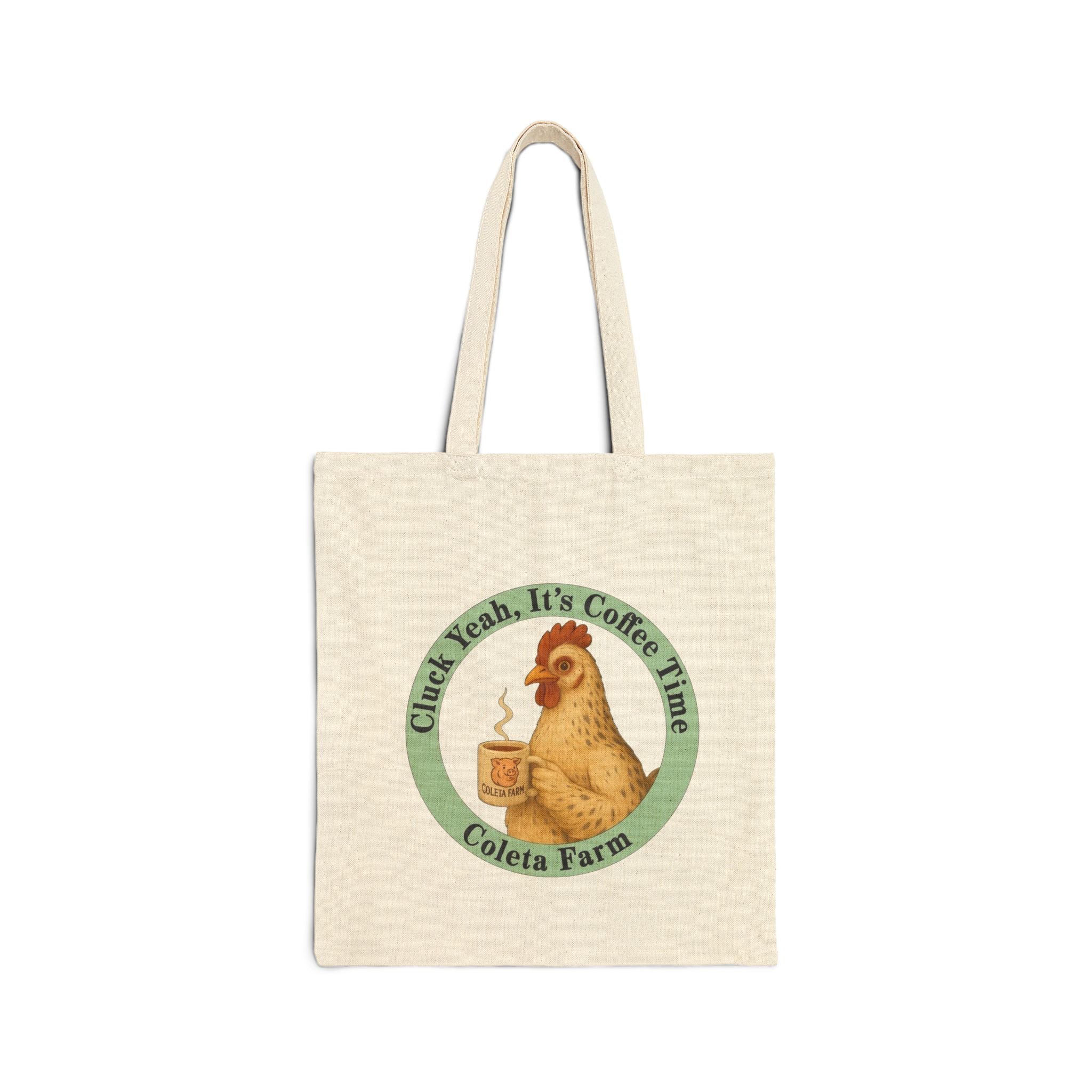 Coffee-Themed Cotton Canvas Tote Bag, Eco-Friendly Shopping Tote, Farm Fresh Design, Gift for Coffee Lovers, Reusable Grocery Bag