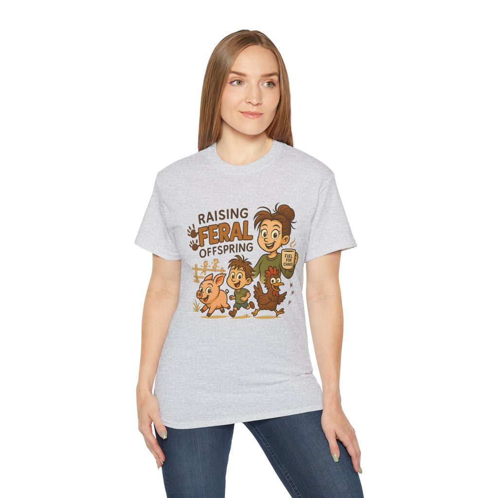 Feral Offspring Tee, Fun Unisex Shirt, Cute Animal Gift, Eco-Friendly Cotton T-Shirt, Perfect for Parents and Kids, Casual Wear
