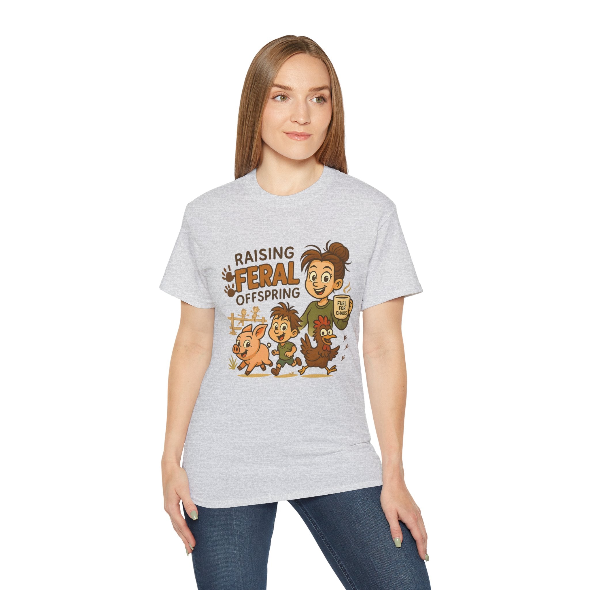 Feral Offspring Tee, Fun Unisex Shirt, Cute Animal Gift, Eco-Friendly Cotton T-Shirt, Perfect for Parents and Kids, Casual Wear