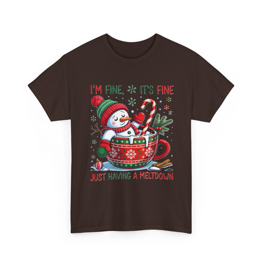 Snowman Meltdown Christmas Tee, Funny Tee, Holiday Gift, Winter Shirt, Unisex Cotton T-Shirt