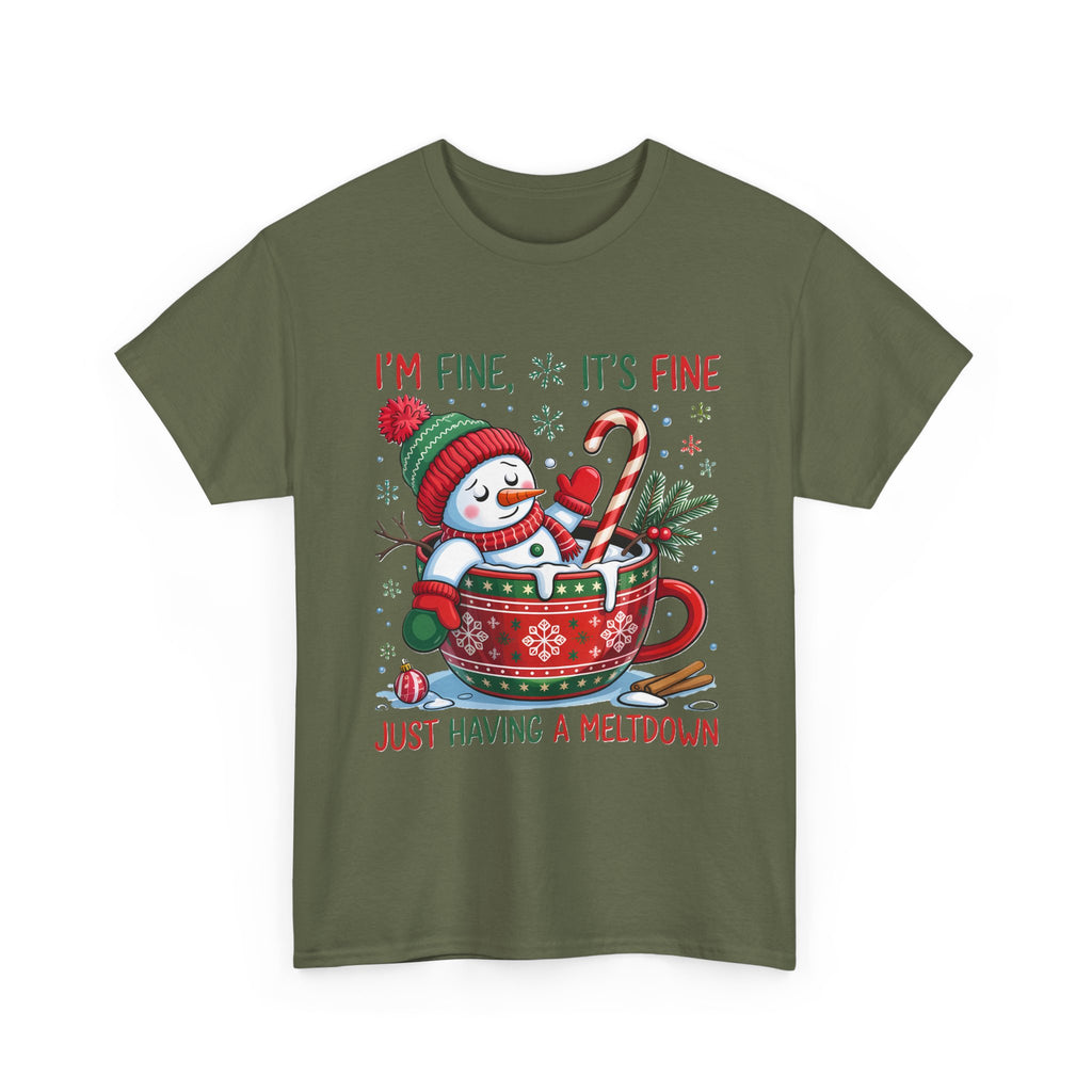 Snowman Meltdown Christmas Tee, Funny Tee, Holiday Gift, Winter Shirt, Unisex Cotton T-Shirt