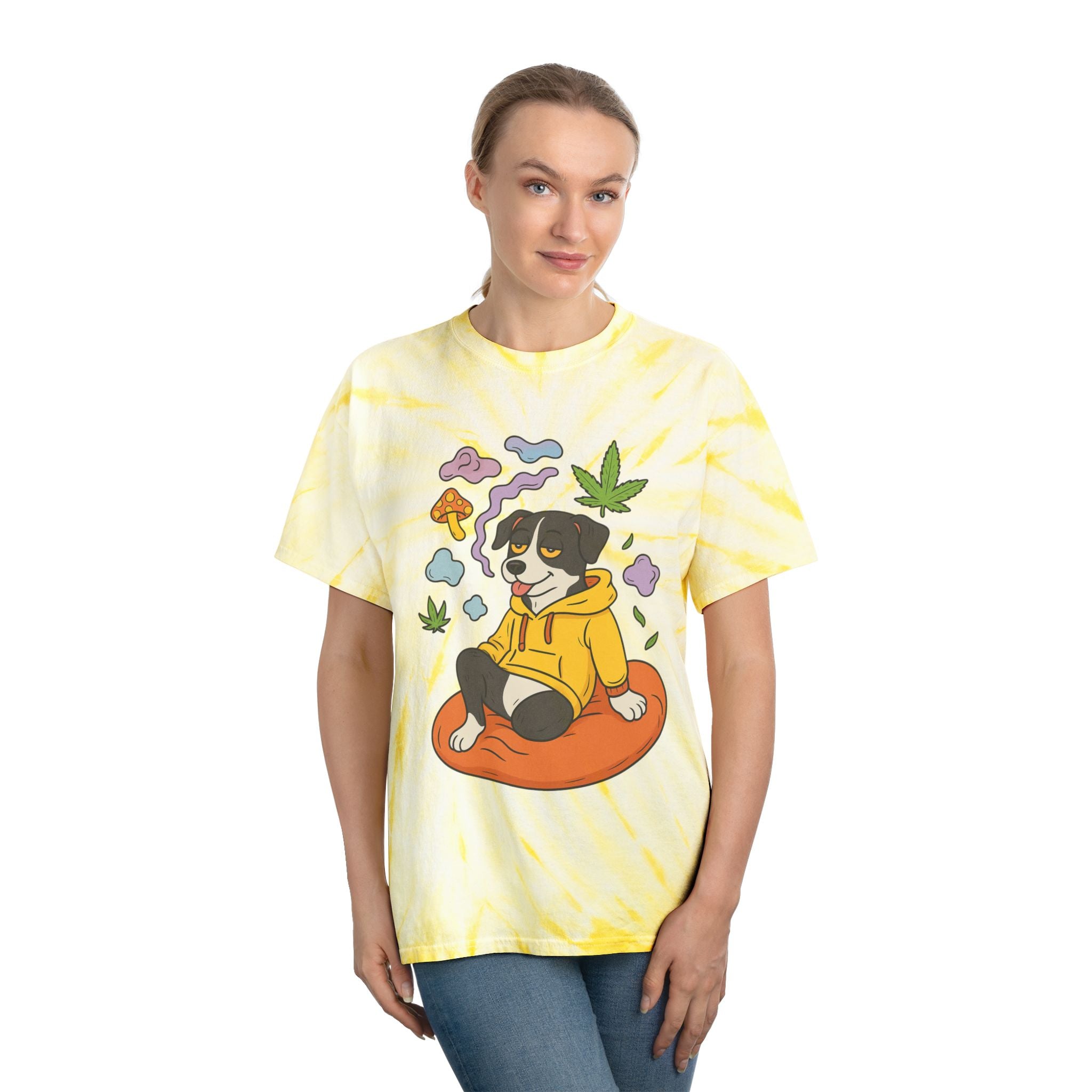 Chill Tie-Dye Tee, Cozy Fun Shirt, Summer Vibes Tee, Casual Streetwear, Unique Graphic Tee, Perfect Gift for Dog Lovers
