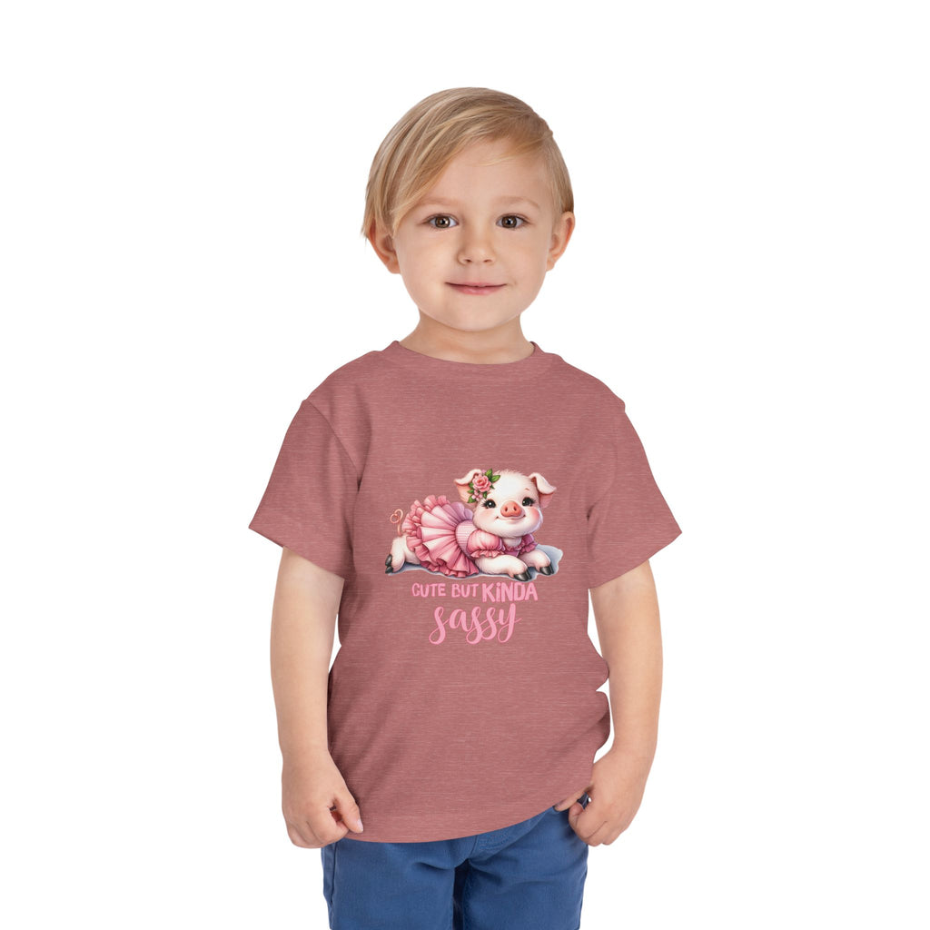 Sassy Pig Toddler Tee, Cute Kids T-Shirt, Birthday Gift, Toddler Apparel, Funny Animal Shirt, Playful Baby Tee