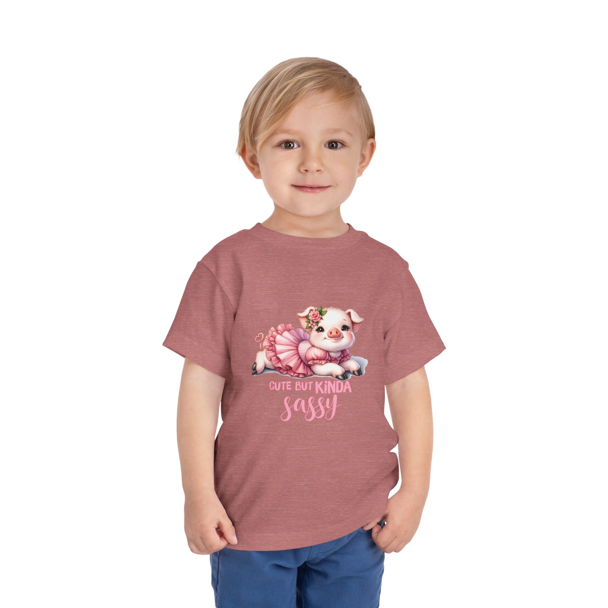 Sassy Pig Toddler Tee, Cute Kids T-Shirt, Birthday Gift, Toddler Apparel, Funny Animal Shirt, Playful Baby Tee