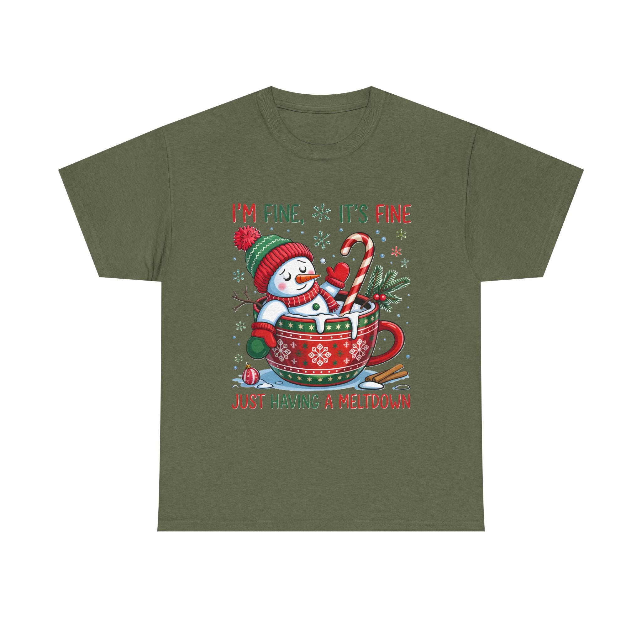 Snowman Meltdown Christmas Tee, Funny Tee, Holiday Gift, Winter Shirt, Unisex Cotton T-Shirt
