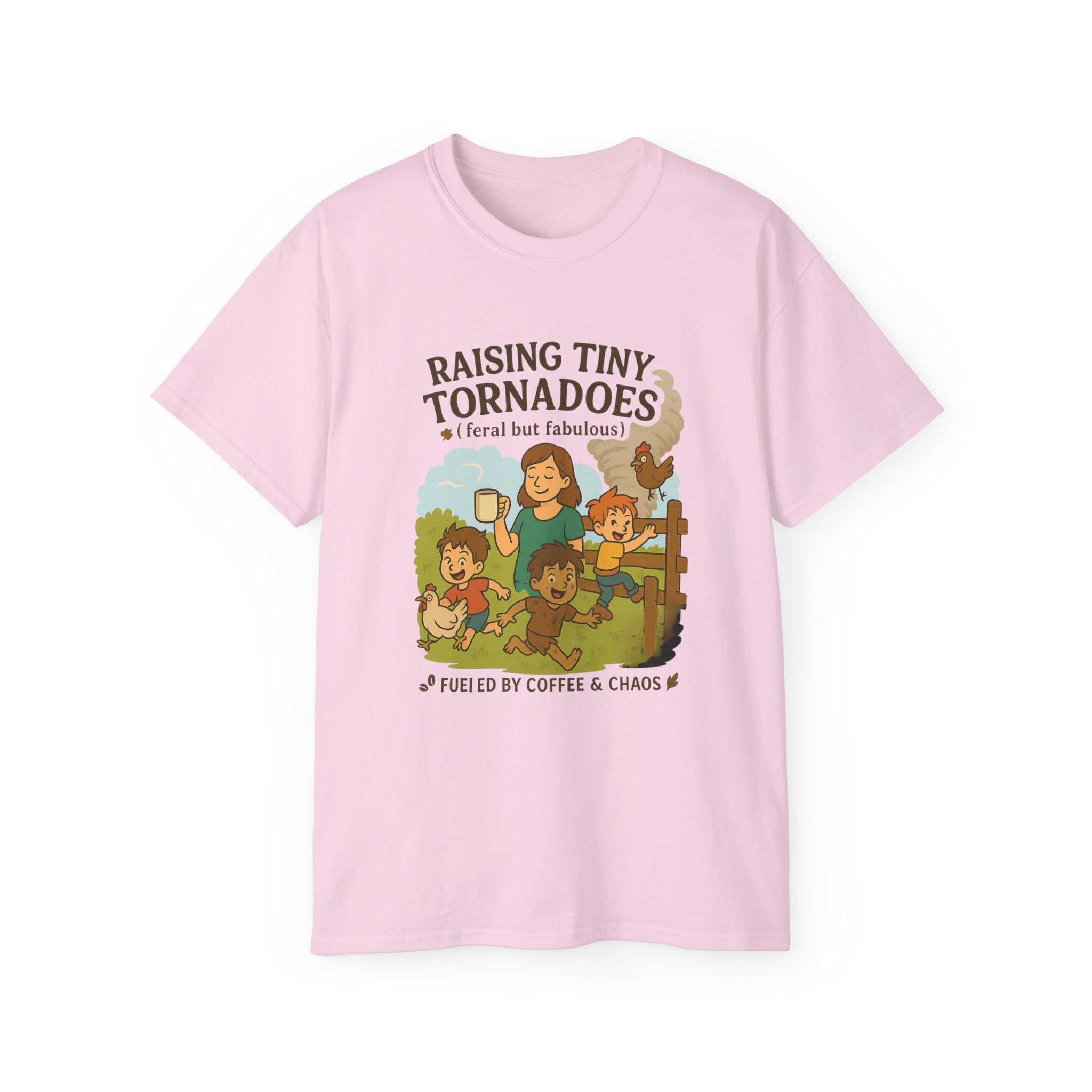 Unisex Ultra Cotton Tee: Raising Tiny Tornadoes, Fun Parenting Shirt, Coffee Lovers Gift, Family Humor T-Shirt, Fabulously Feral Kids [...]