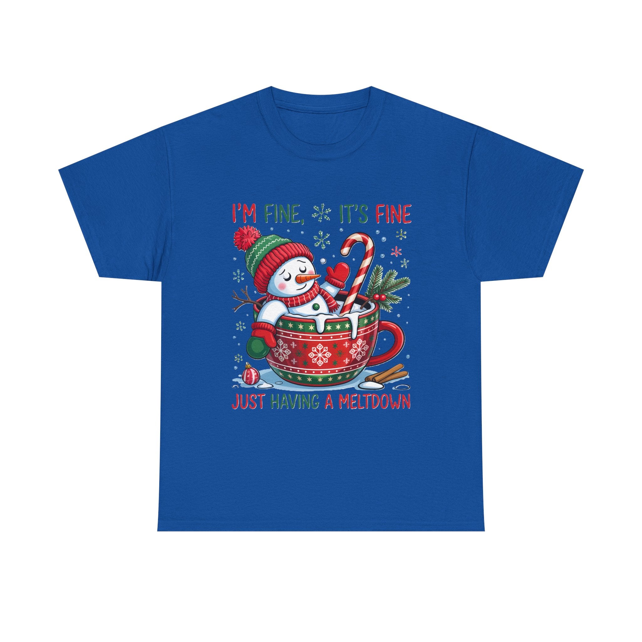 Snowman Meltdown Christmas Tee, Funny Tee, Holiday Gift, Winter Shirt, Unisex Cotton T-Shirt