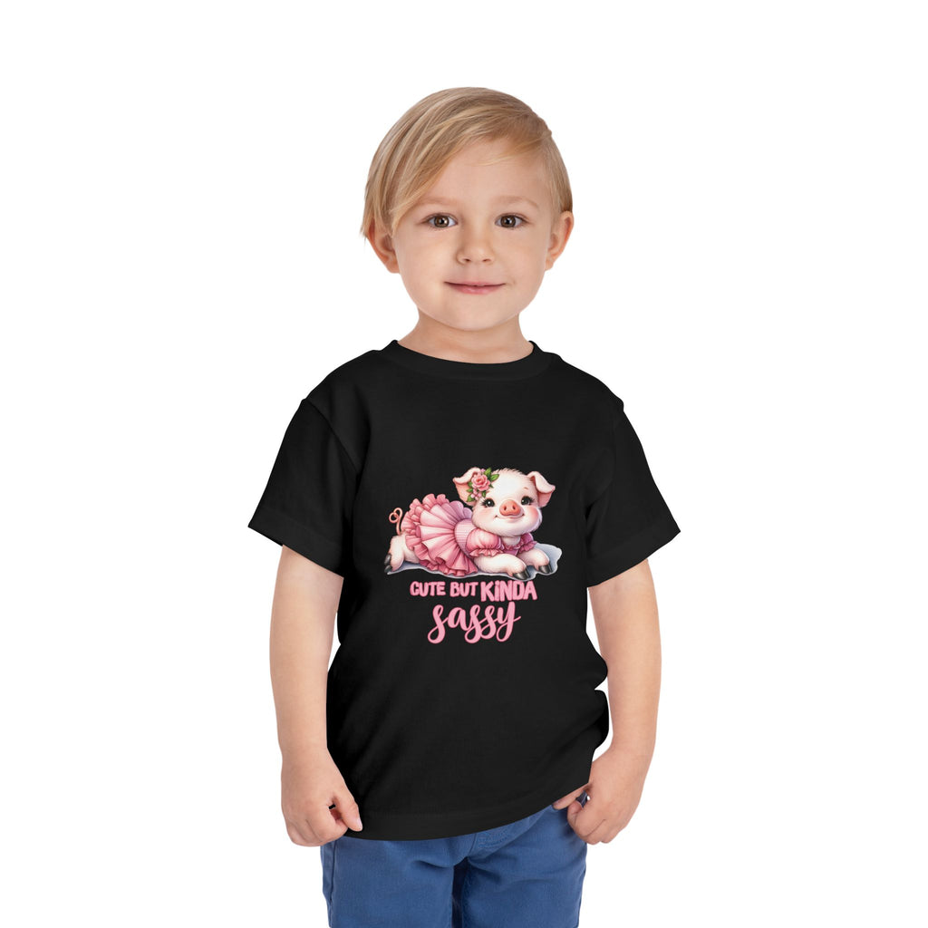 Sassy Pig Toddler Tee, Cute Kids T-Shirt, Birthday Gift, Toddler Apparel, Funny Animal Shirt, Playful Baby Tee