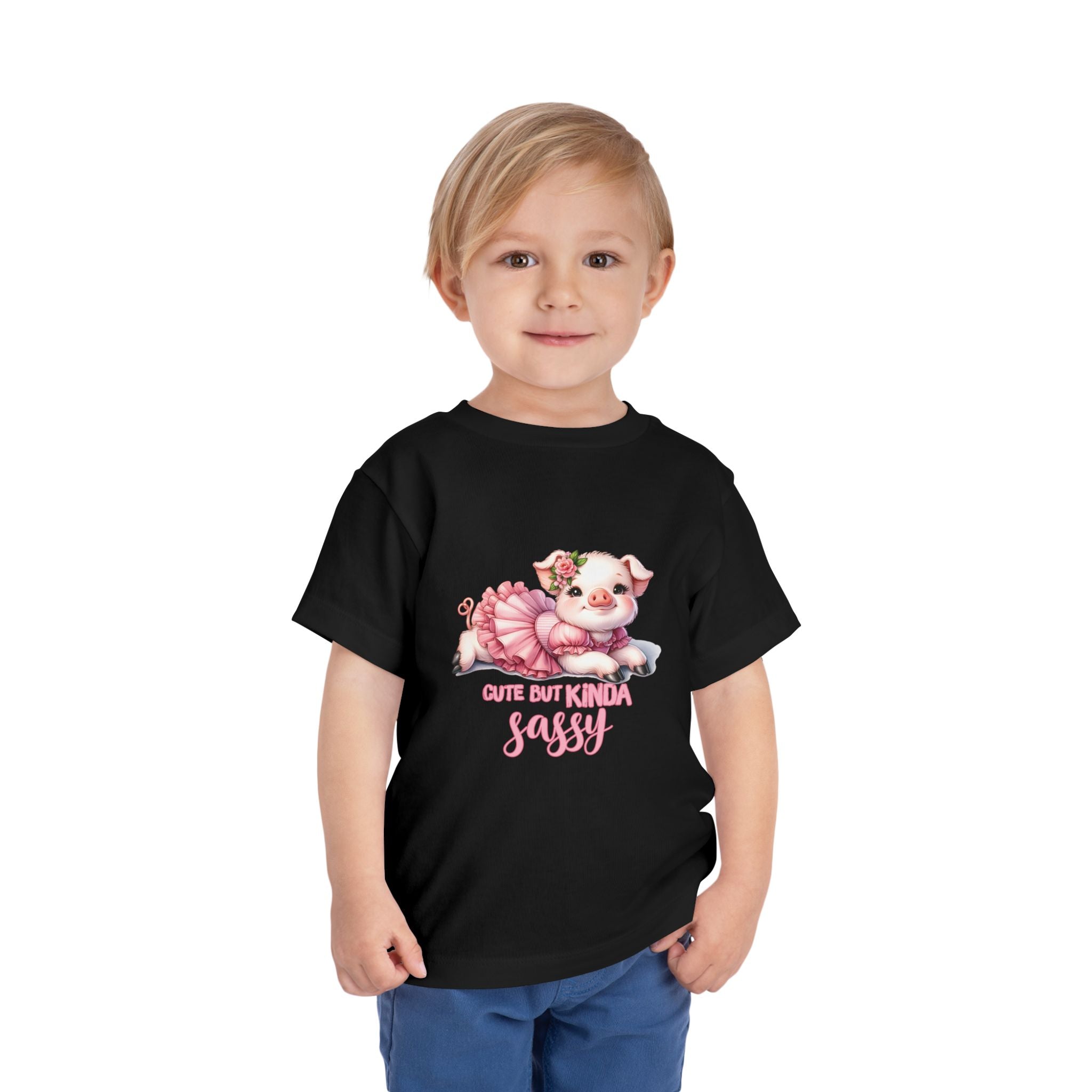 Sassy Pig Toddler Tee, Cute Kids T-Shirt, Birthday Gift, Toddler Apparel, Funny Animal Shirt, Playful Baby Tee