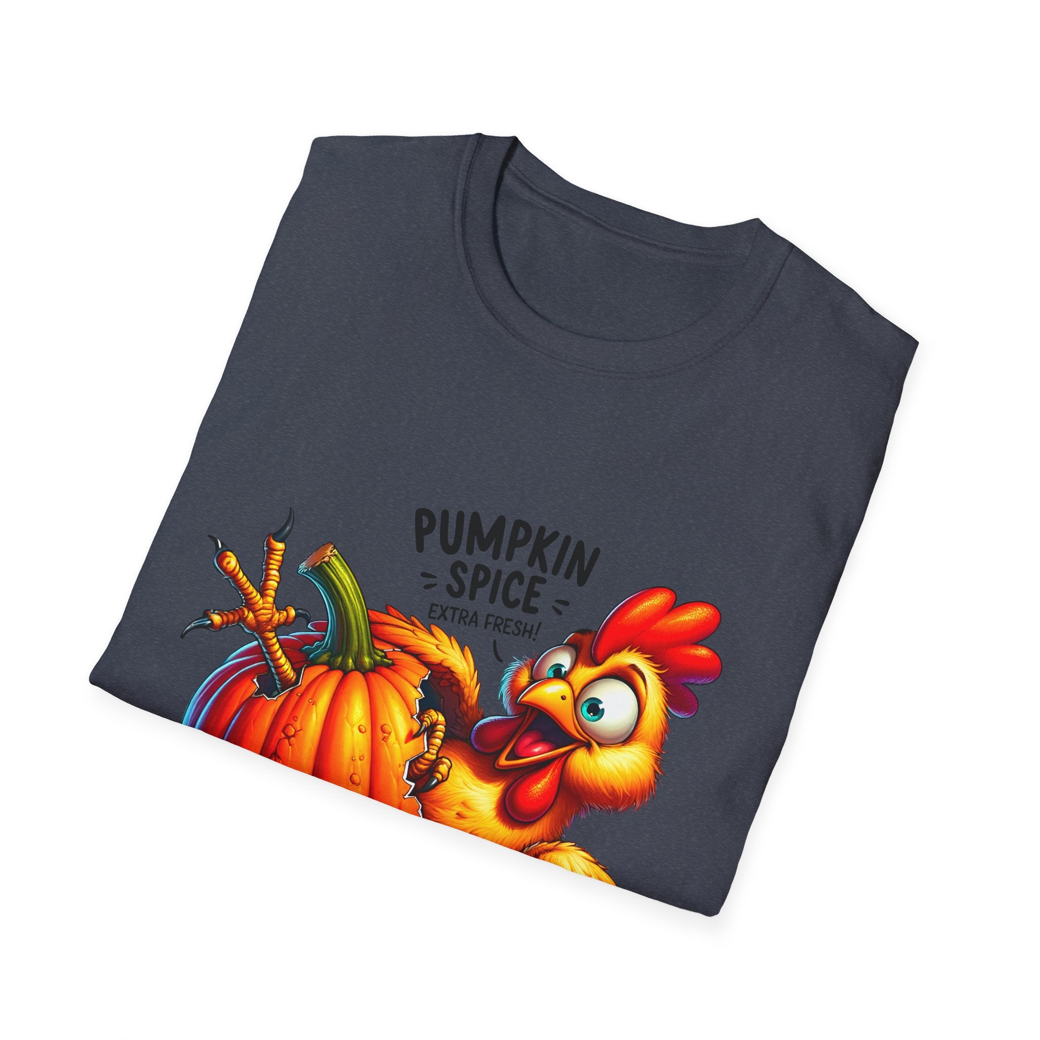 Pumpkin Spice Chicken T-Shirt, Fall Tees, Funny Halloween Shirt, Unisex Graphic Tee, Autumn Apparel, Gift for Thanksgiving