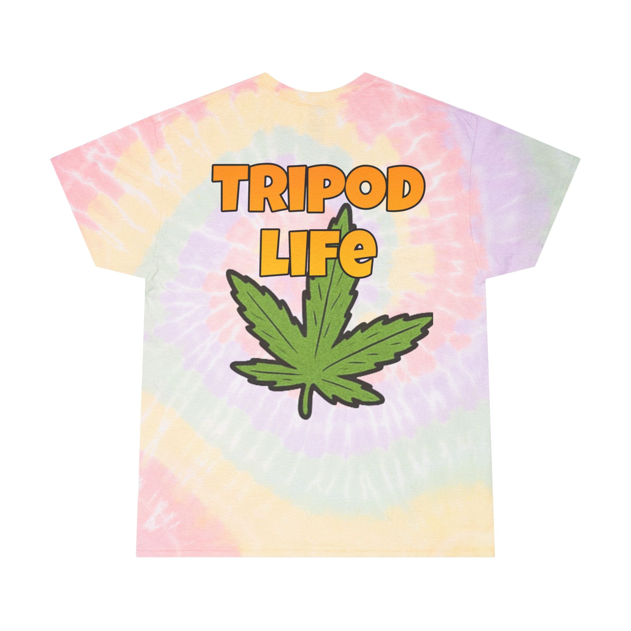 TWO SIDED: Spiral Tie-Dye Tee with Fun Cannabis Designs, Perfect for Casual Outings, Gifts, 420 Events, and Relaxing Vibes