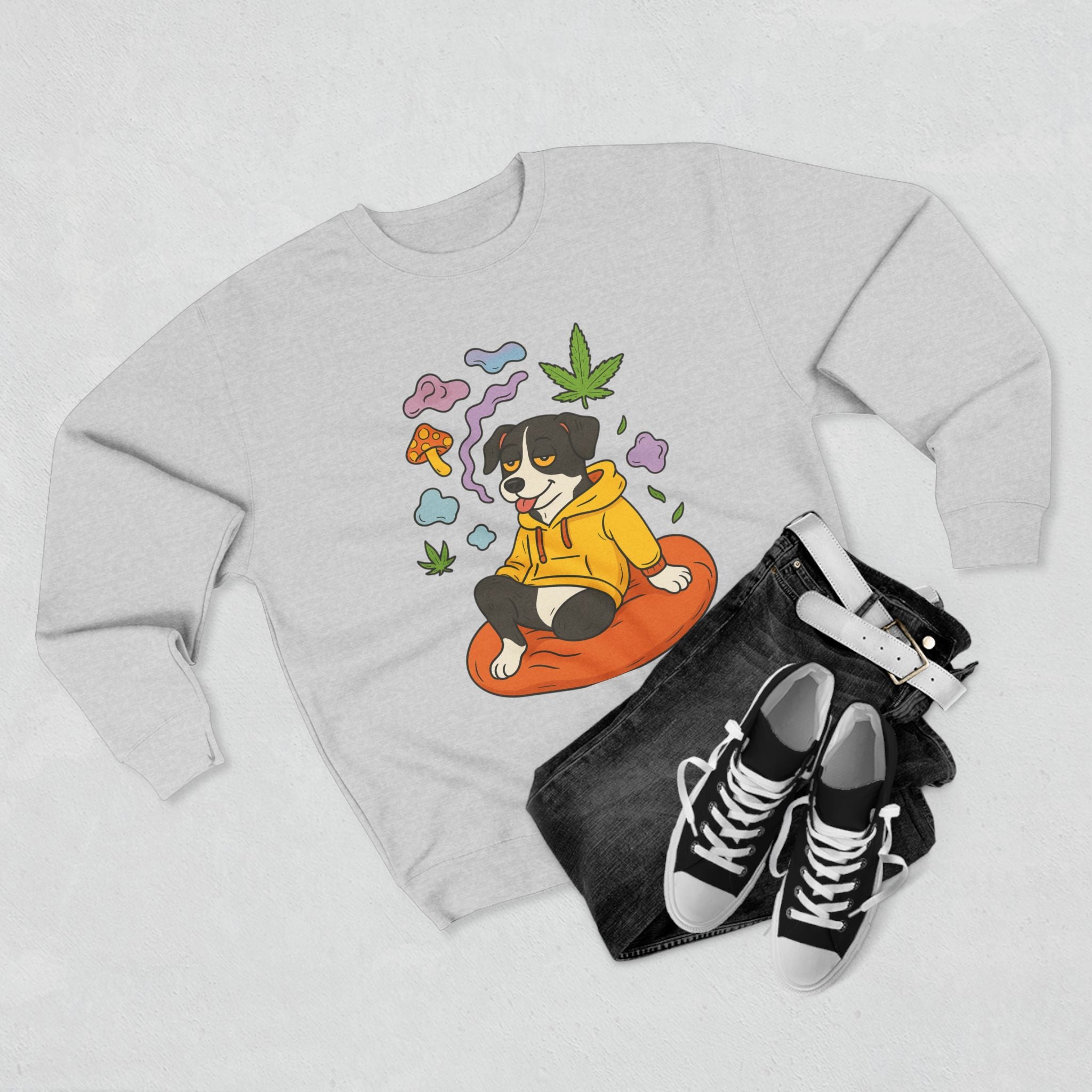 Cozy Dog Lover's Sweatshirt, Chill Vibes, Animal Lovers Gift, Casual Wear, Cute Pet Apparel, Fun Lifestyle Apparel