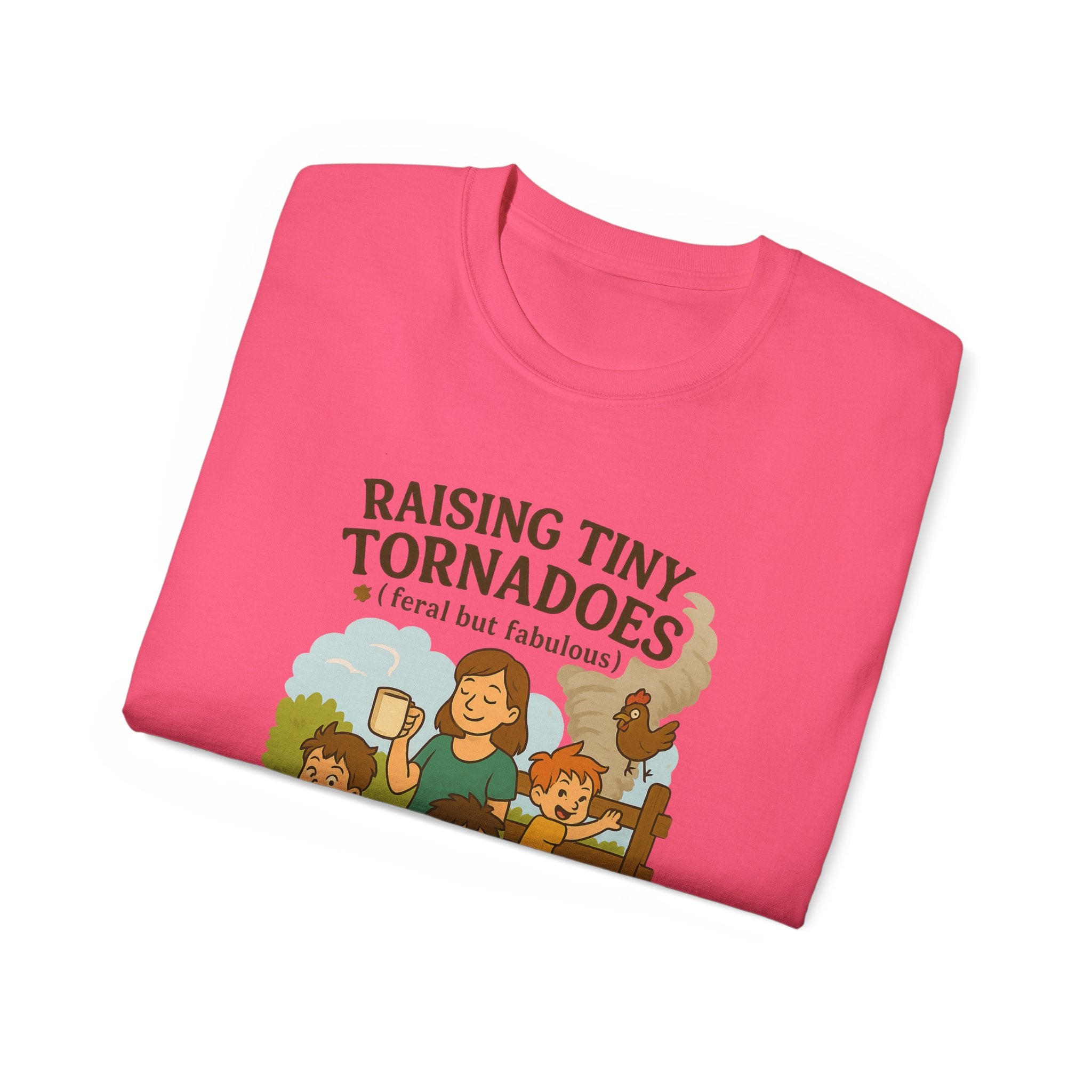 Unisex Ultra Cotton Tee: Raising Tiny Tornadoes, Fun Parenting Shirt, Coffee Lovers Gift, Family Humor T-Shirt, Fabulously Feral Kids [...]