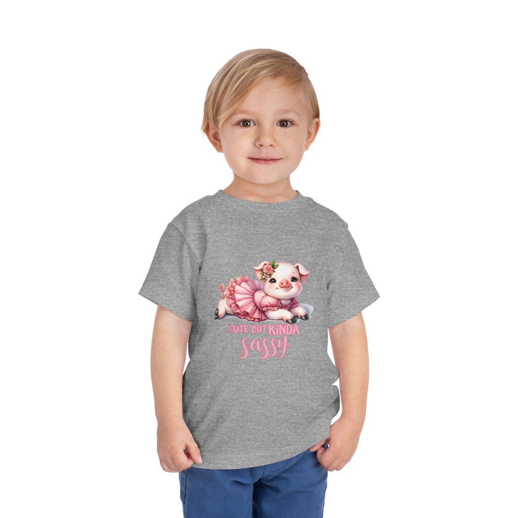 Sassy Pig Toddler Tee, Cute Kids T-Shirt, Birthday Gift, Toddler Apparel, Funny Animal Shirt, Playful Baby Tee