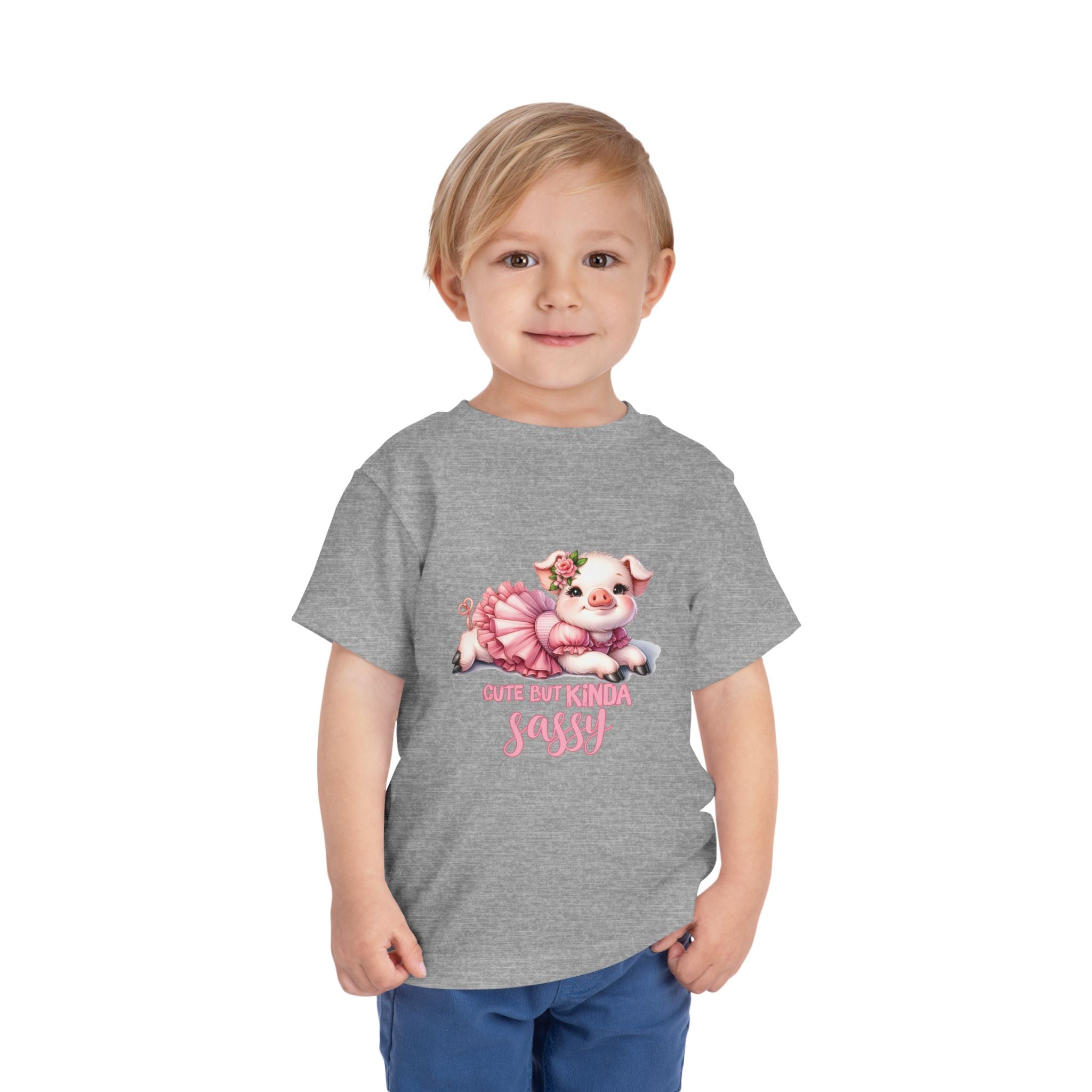 Sassy Pig Toddler Tee, Cute Kids T-Shirt, Birthday Gift, Toddler Apparel, Funny Animal Shirt, Playful Baby Tee