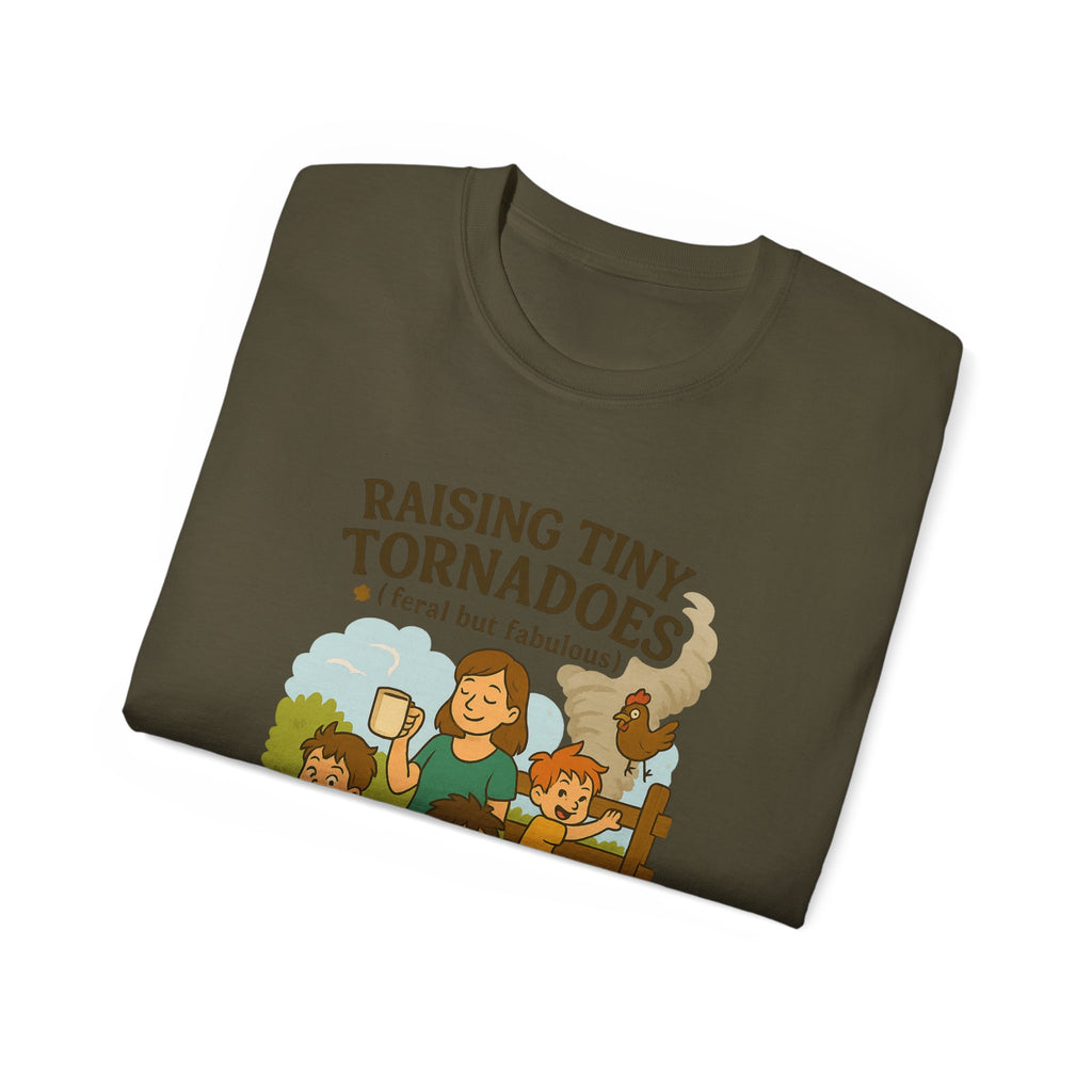 Unisex Ultra Cotton Tee: Raising Tiny Tornadoes, Fun Parenting Shirt, Coffee Lovers Gift, Family Humor T-Shirt, Fabulously Feral Kids [...]