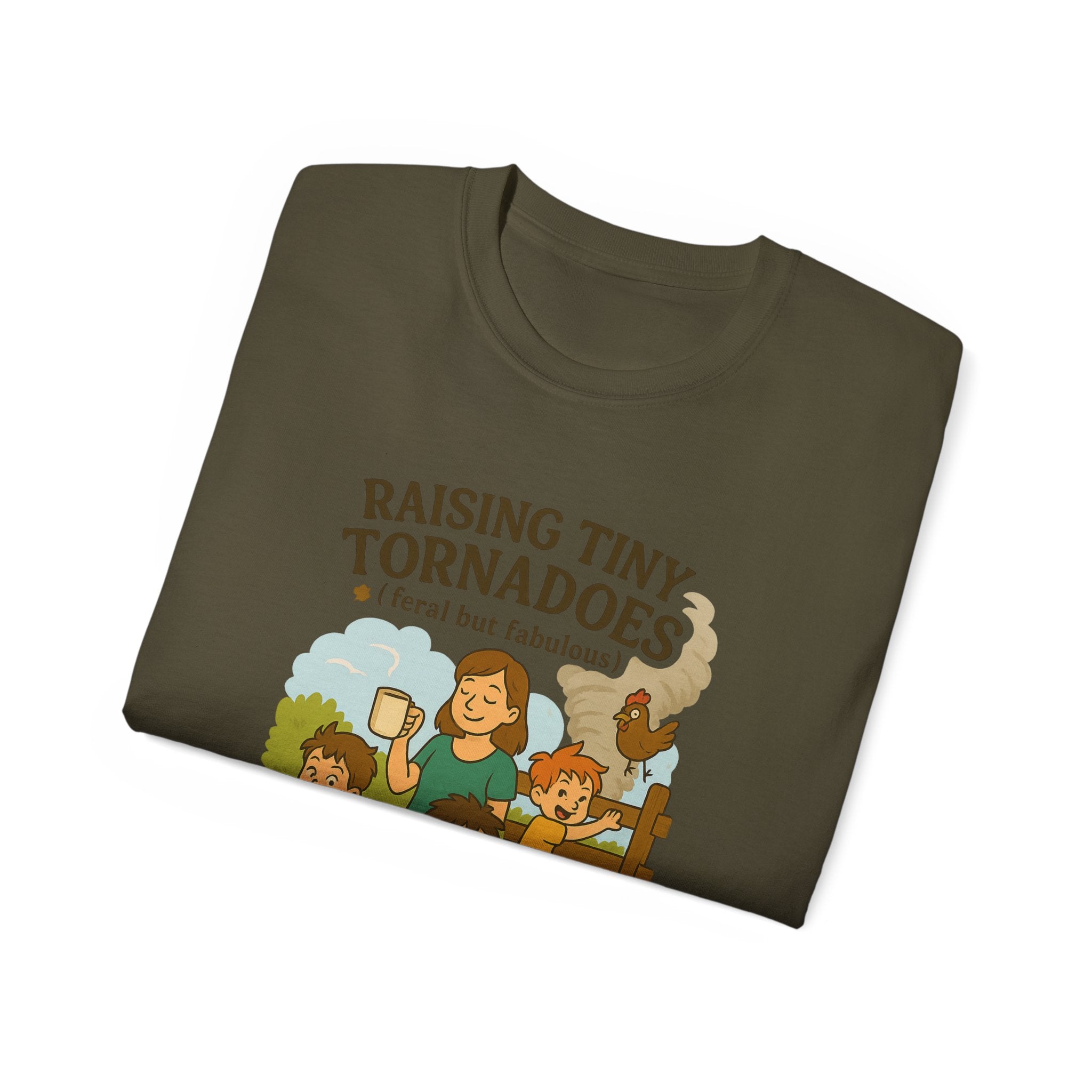 Unisex Ultra Cotton Tee: Raising Tiny Tornadoes, Fun Parenting Shirt, Coffee Lovers Gift, Family Humor T-Shirt, Fabulously Feral Kids [...]