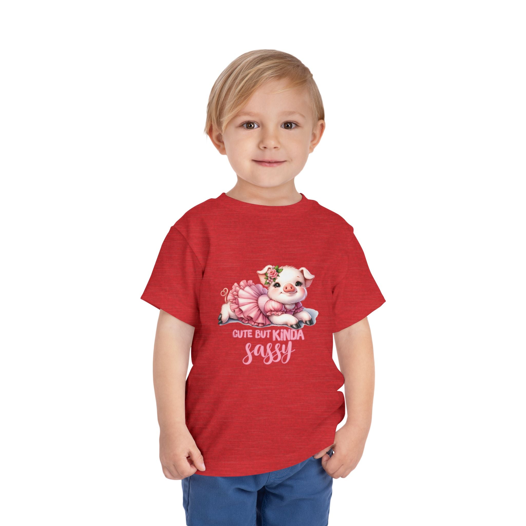 Sassy Pig Toddler Tee, Cute Kids T-Shirt, Birthday Gift, Toddler Apparel, Funny Animal Shirt, Playful Baby Tee