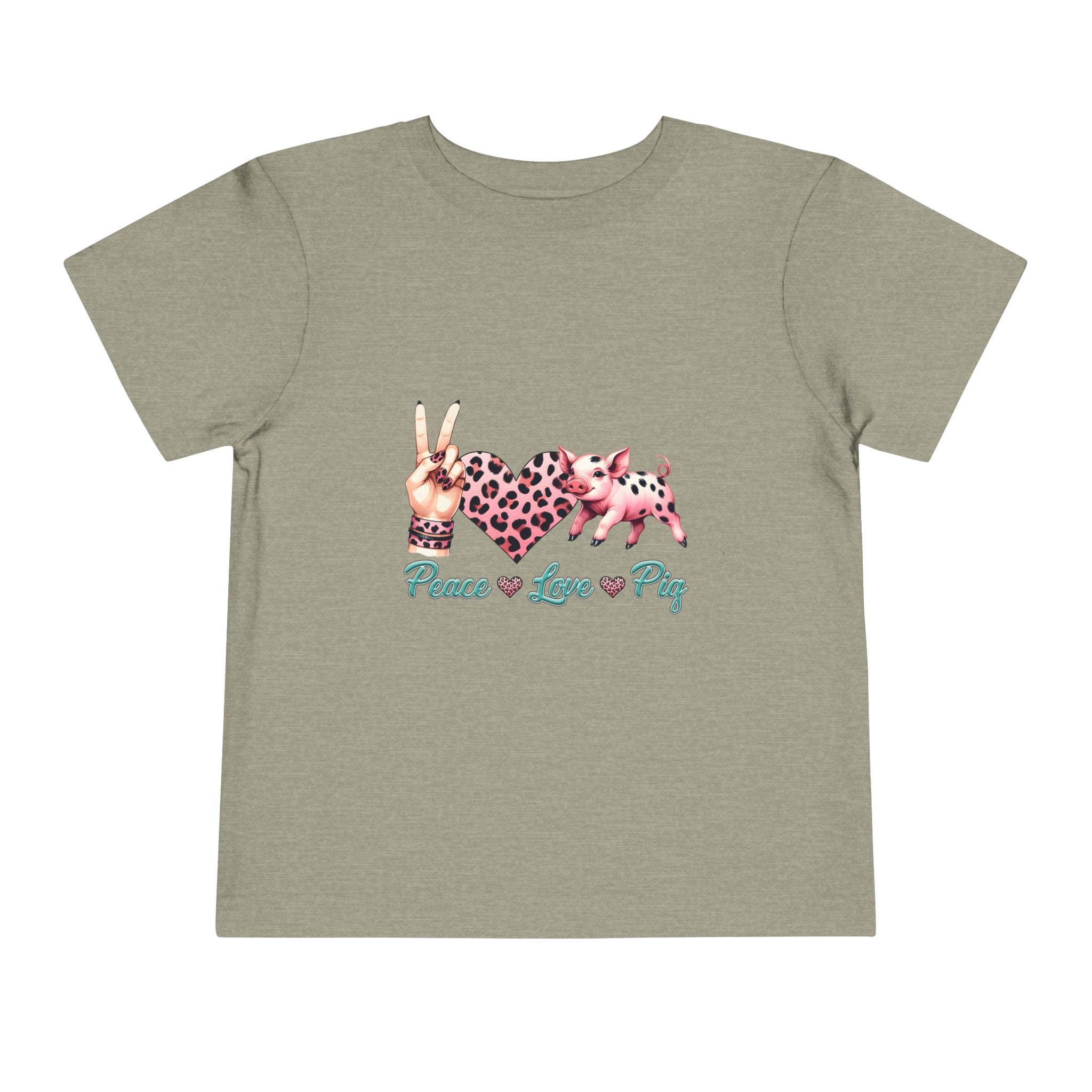 Toddler Peace, Love & Pig Tee, Cute Kid's T-Shirt, Animal Lovers Gift, Birthday Outfit, Playful Graphic Tee