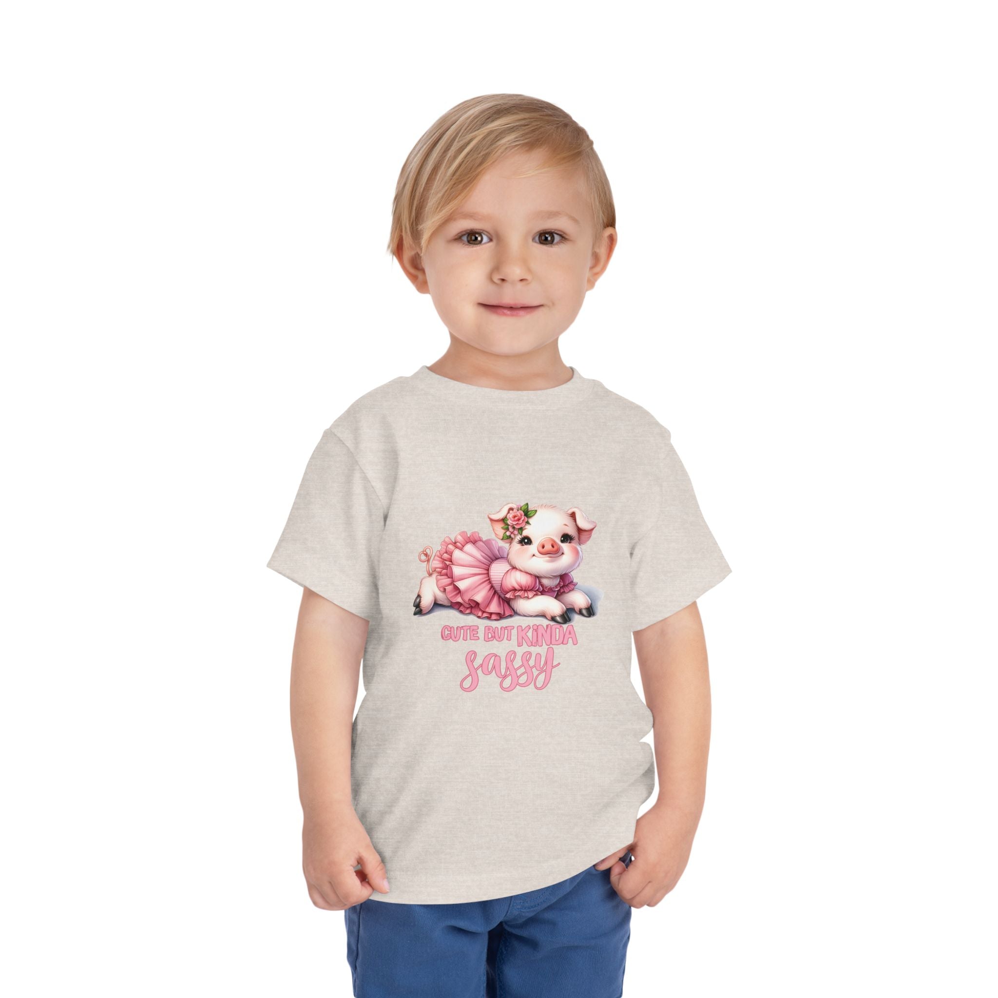 Sassy Pig Toddler Tee, Cute Kids T-Shirt, Birthday Gift, Toddler Apparel, Funny Animal Shirt, Playful Baby Tee