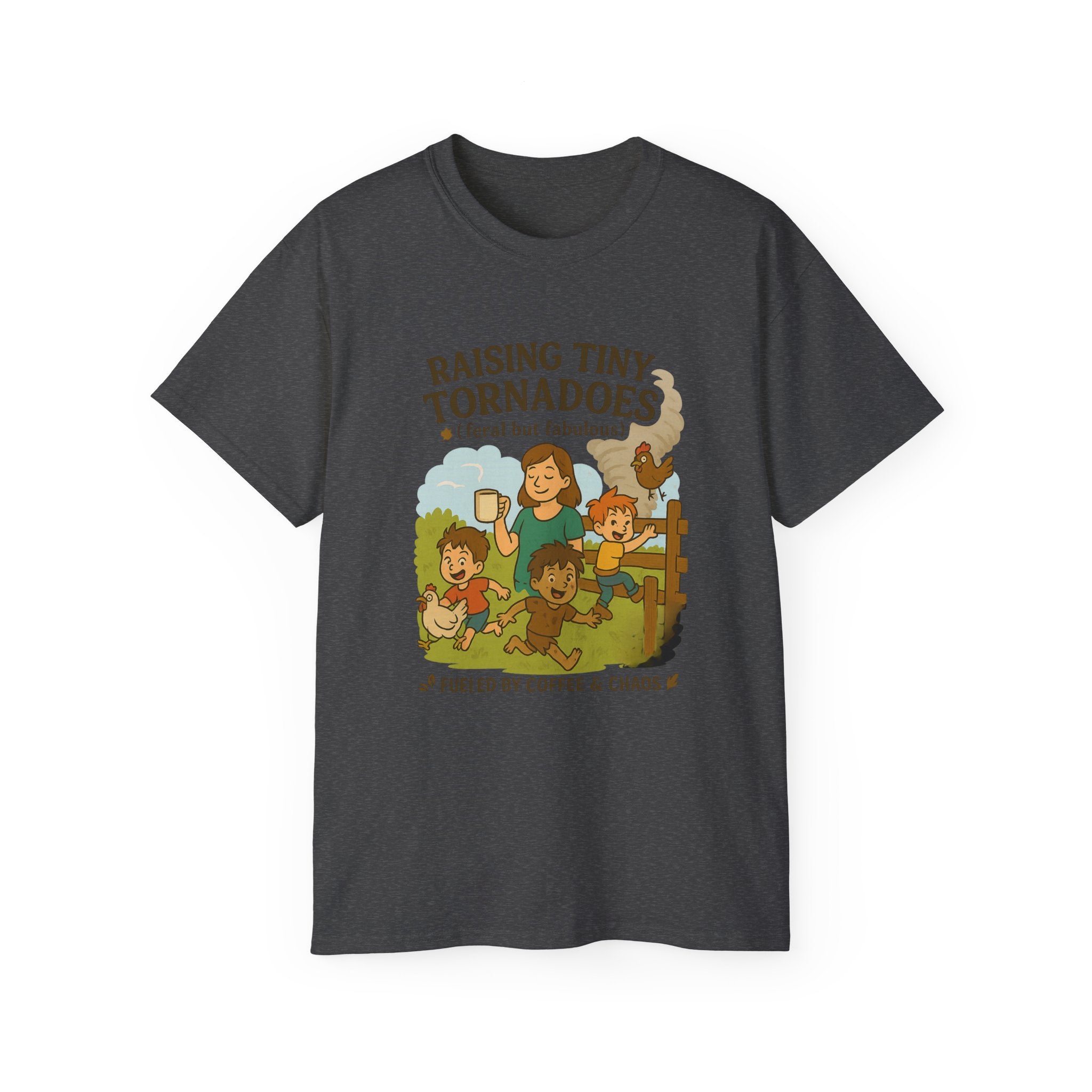 Unisex Ultra Cotton Tee: Raising Tiny Tornadoes, Fun Parenting Shirt, Coffee Lovers Gift, Family Humor T-Shirt, Fabulously Feral Kids [...]
