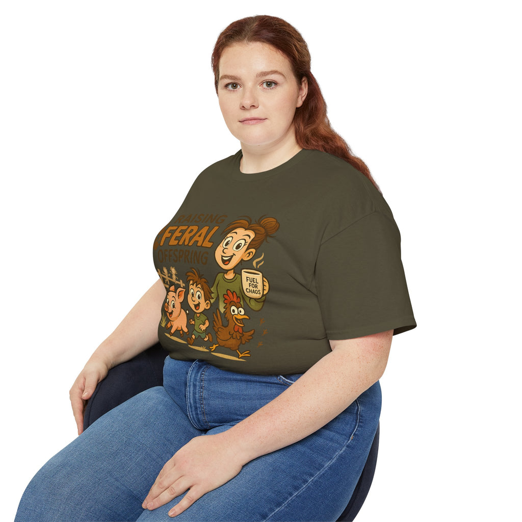 Feral Offspring Tee, Fun Unisex Shirt, Cute Animal Gift, Eco-Friendly Cotton T-Shirt, Perfect for Parents and Kids, Casual Wear