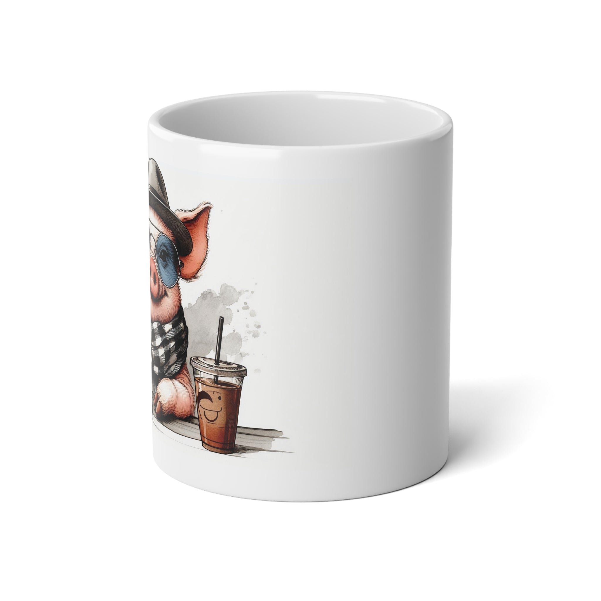 Playful Pig Jumbo Mug - 20oz, Cute Farmhouse Coffee Cup, Funny Pig Mug, Gift for Pig Lovers, Quirky Kitchen Decor