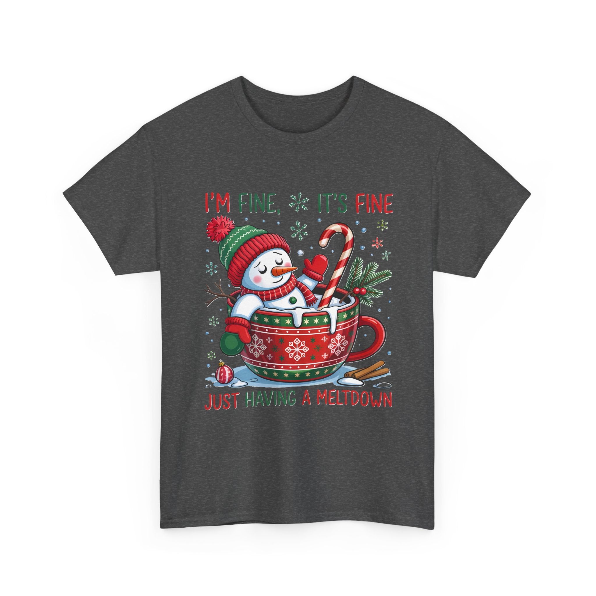 Snowman Meltdown Christmas Tee, Funny Tee, Holiday Gift, Winter Shirt, Unisex Cotton T-Shirt