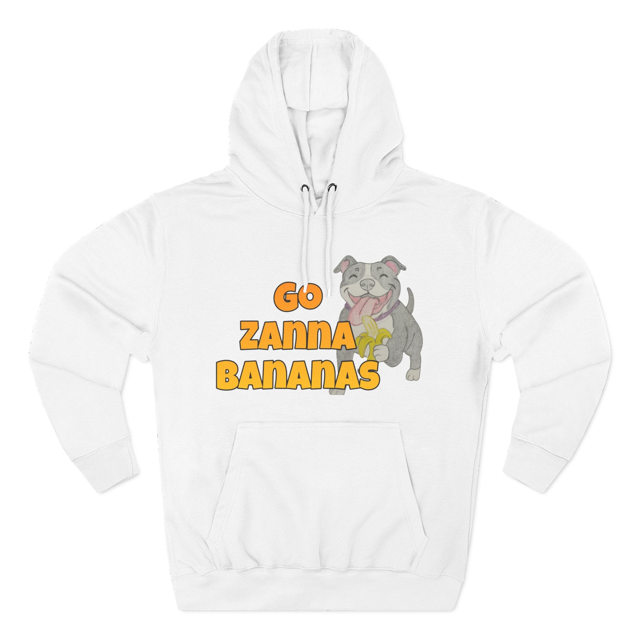 Go Zanna Bananas Fleece Hoodie, Funny Pet Lover Gift, Cozy Sweatshirt for Dog Owners, Perfect for Casual Wear, Great for Birthdays
