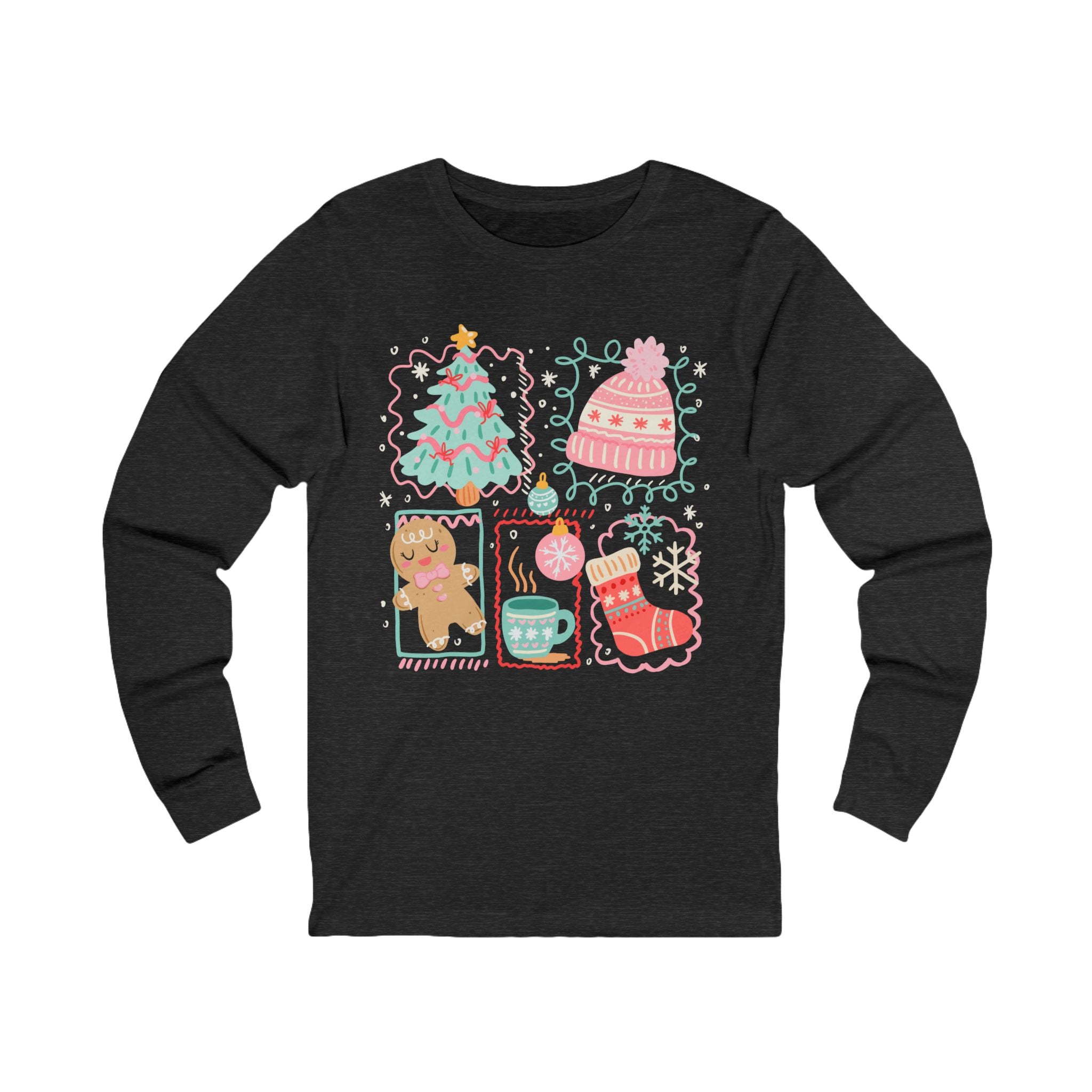 Cozy Holiday Graphic Tee, Unisex Long Sleeve Christmas Shirt, Winter Sweater Festive Top, Cute Gift for Him/Her, Seasonal Fashion