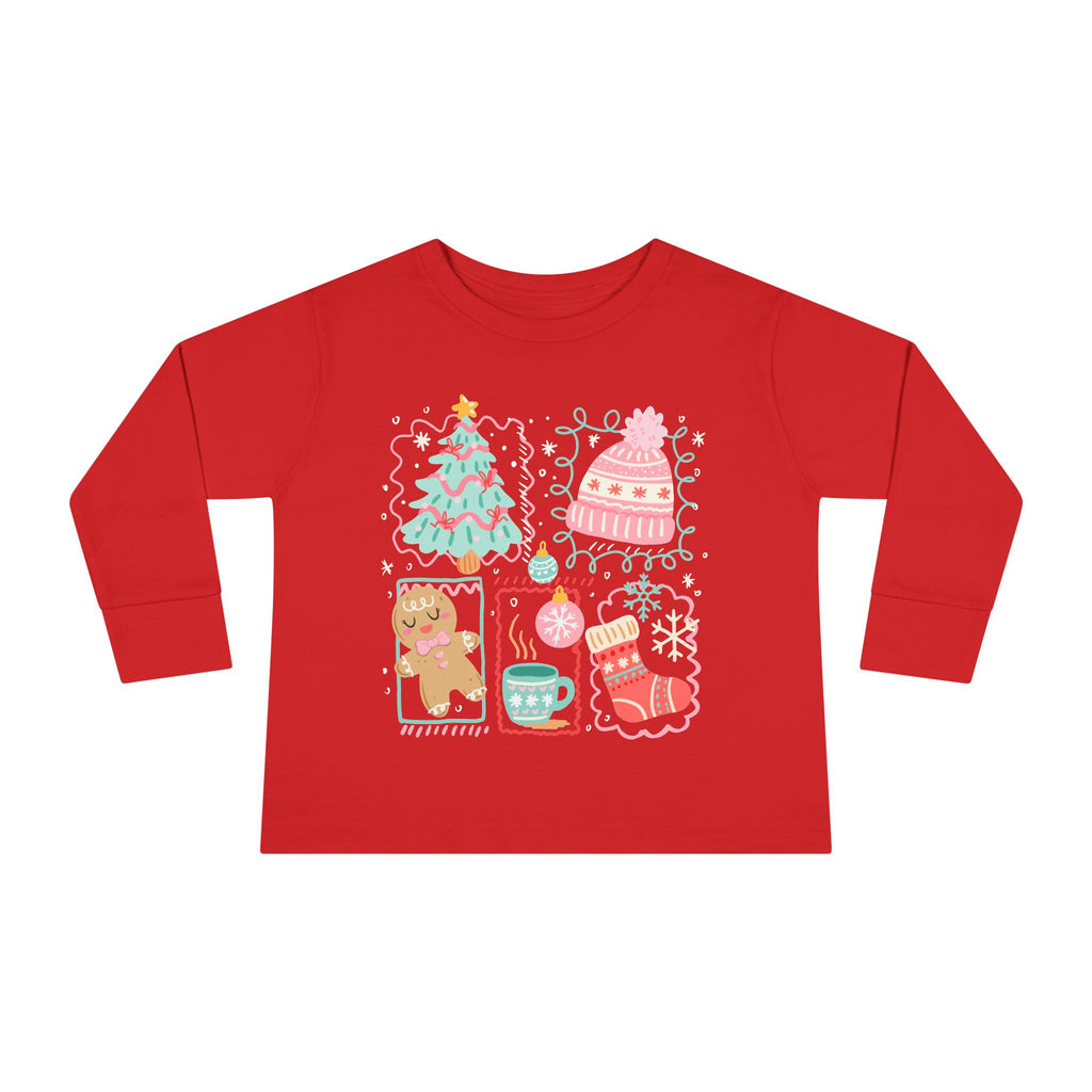 Cozy Holiday Toddler Tee, Christmas Shirt, Winter Long Sleeve, Cute Kids Apparel, Perfect Gift for Kids