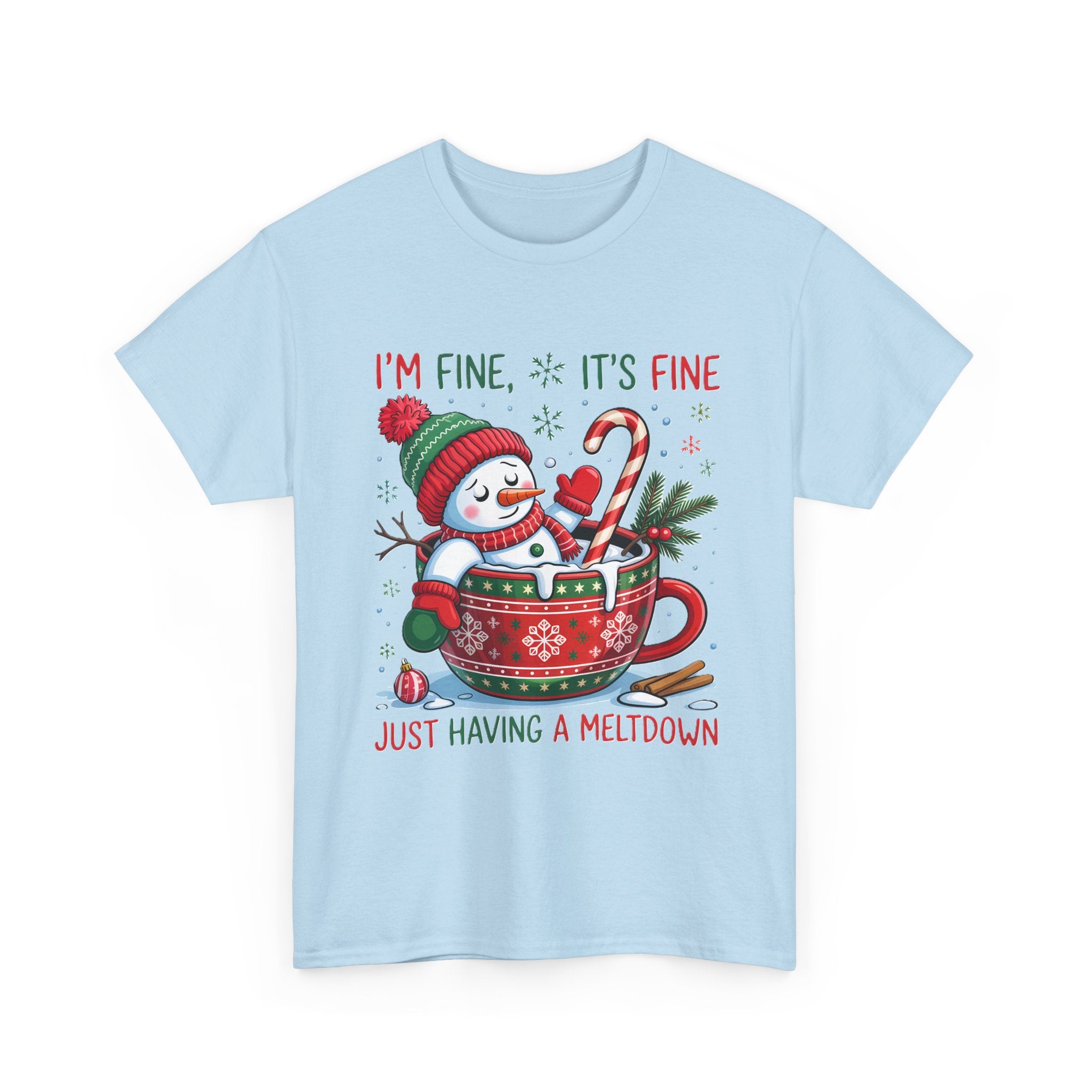 Snowman Meltdown Christmas Tee, Funny Tee, Holiday Gift, Winter Shirt, Unisex Cotton T-Shirt