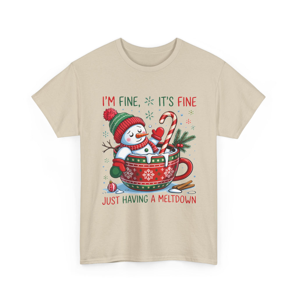 Snowman Meltdown Christmas Tee, Funny Tee, Holiday Gift, Winter Shirt, Unisex Cotton T-Shirt