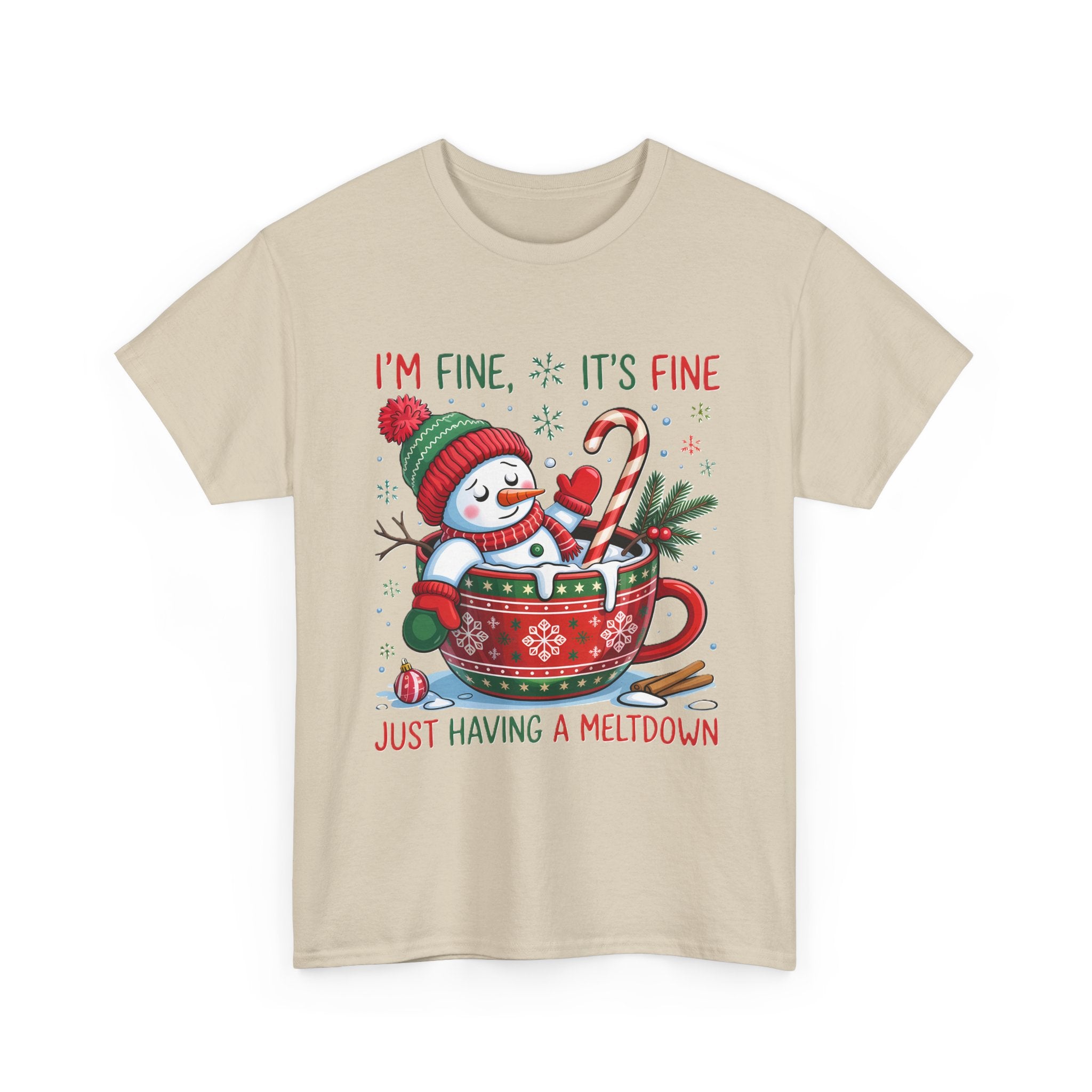 Snowman Meltdown Christmas Tee, Funny Tee, Holiday Gift, Winter Shirt, Unisex Cotton T-Shirt