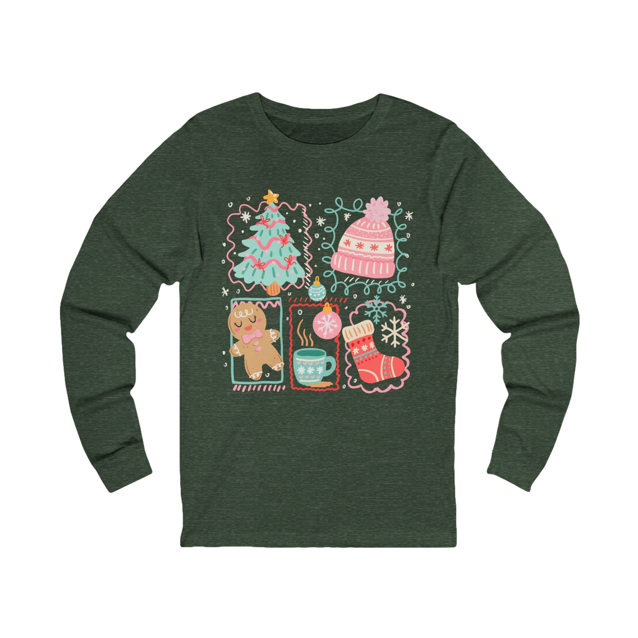 Cozy Holiday Graphic Tee, Unisex Long Sleeve Christmas Shirt, Winter Sweater Festive Top, Cute Gift for Him/Her, Seasonal Fashion