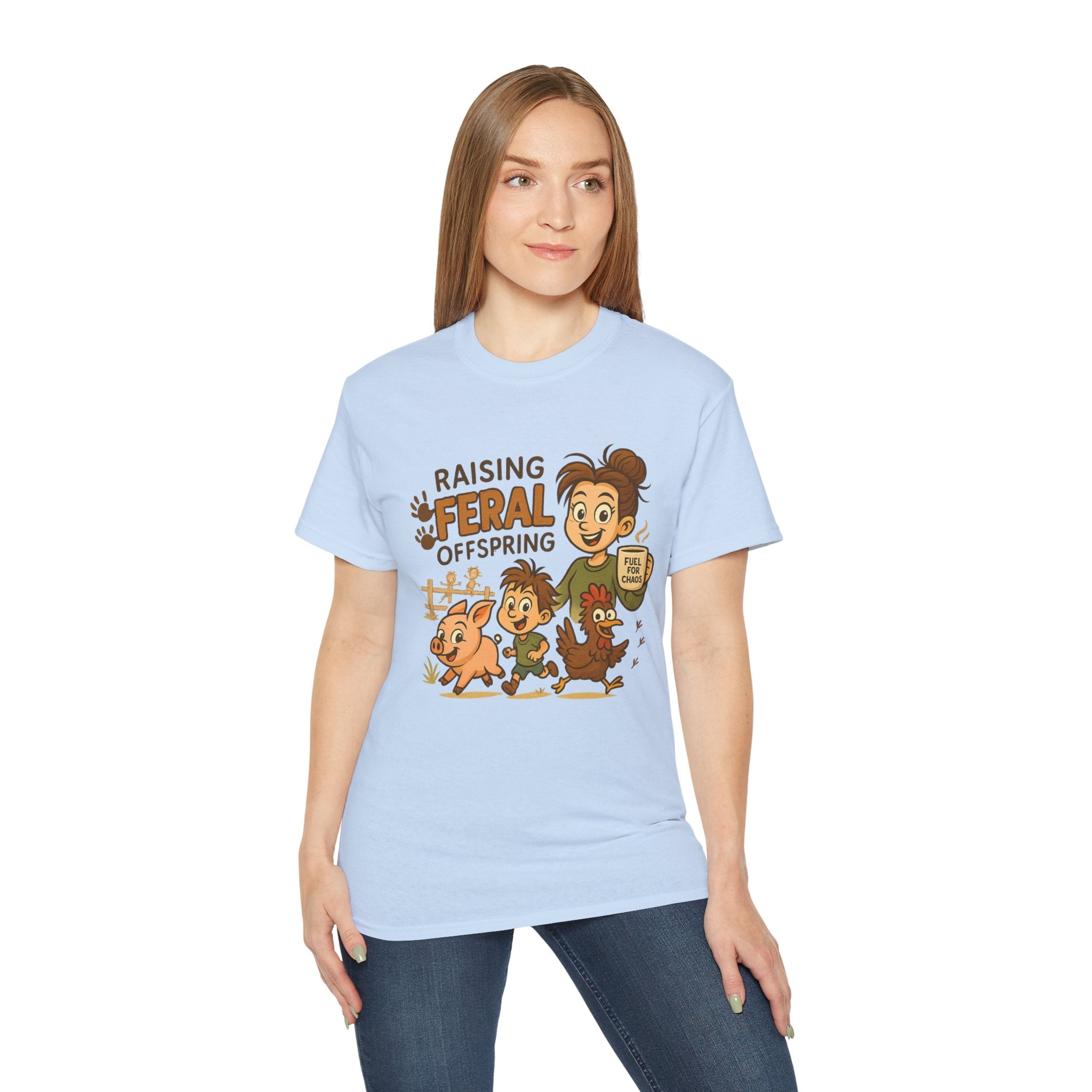 Feral Offspring Tee, Fun Unisex Shirt, Cute Animal Gift, Eco-Friendly Cotton T-Shirt, Perfect for Parents and Kids, Casual Wear