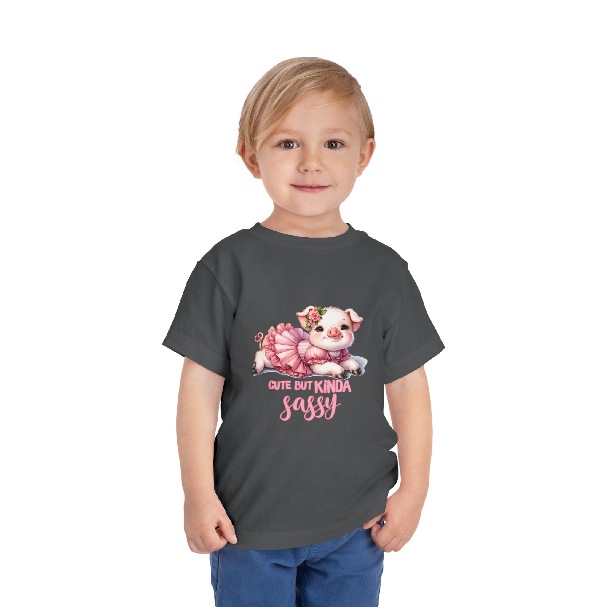Sassy Pig Toddler Tee, Cute Kids T-Shirt, Birthday Gift, Toddler Apparel, Funny Animal Shirt, Playful Baby Tee