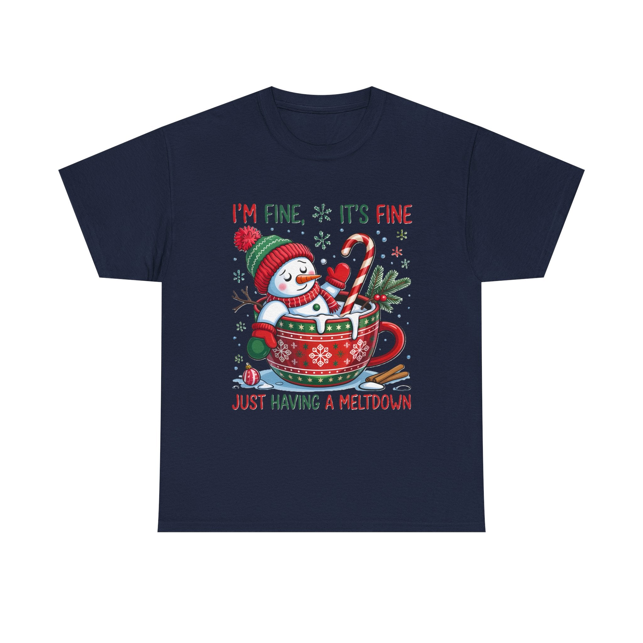Snowman Meltdown Christmas Tee, Funny Tee, Holiday Gift, Winter Shirt, Unisex Cotton T-Shirt
